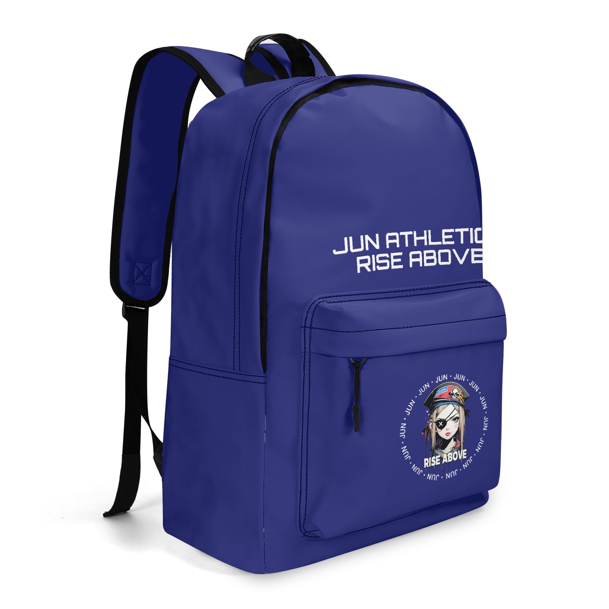 RISE ABOVE 01 17 Inch Twill (PU) Leather School Backpack Navy