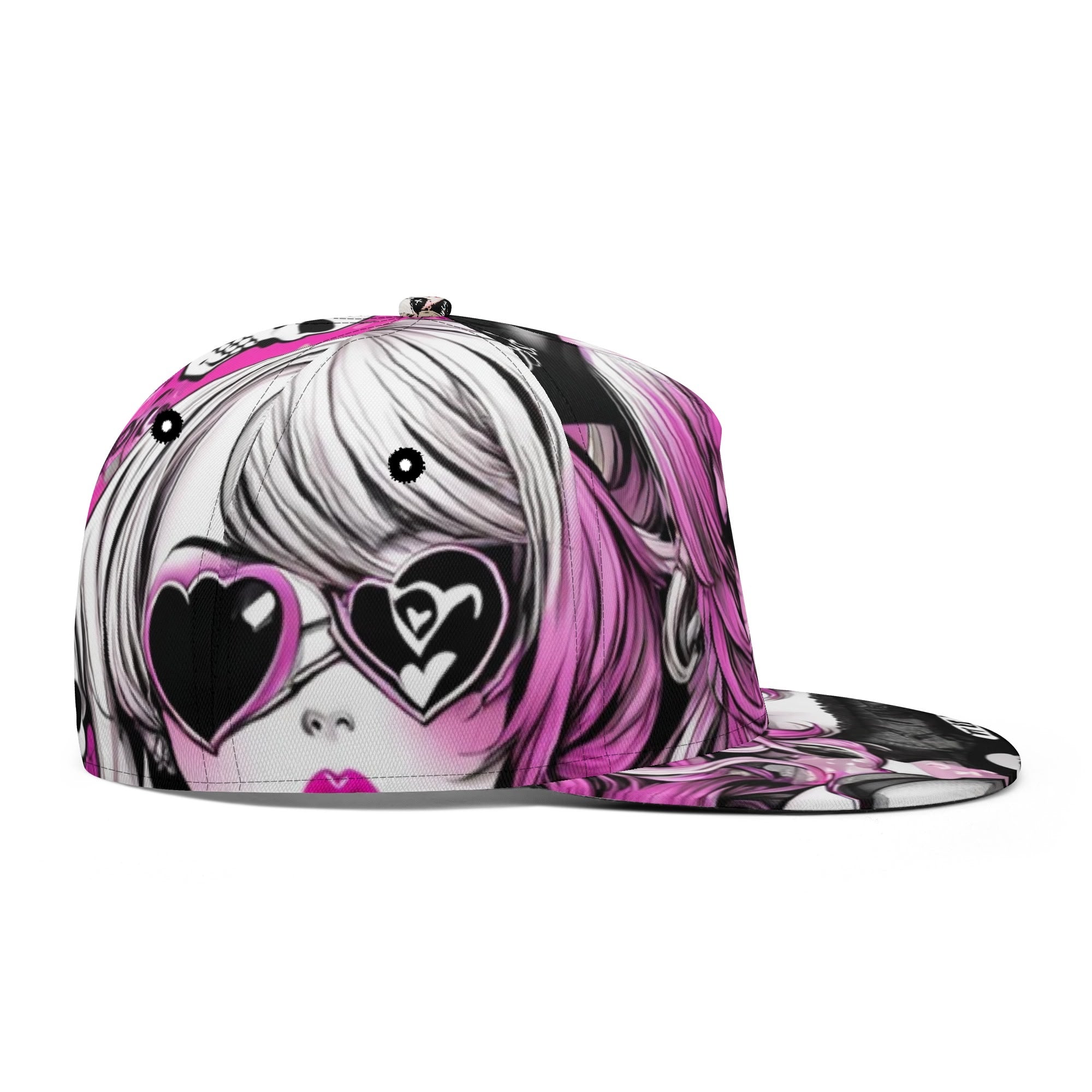 HEART REBEL 03 Art Flat Bill Snapback Cap