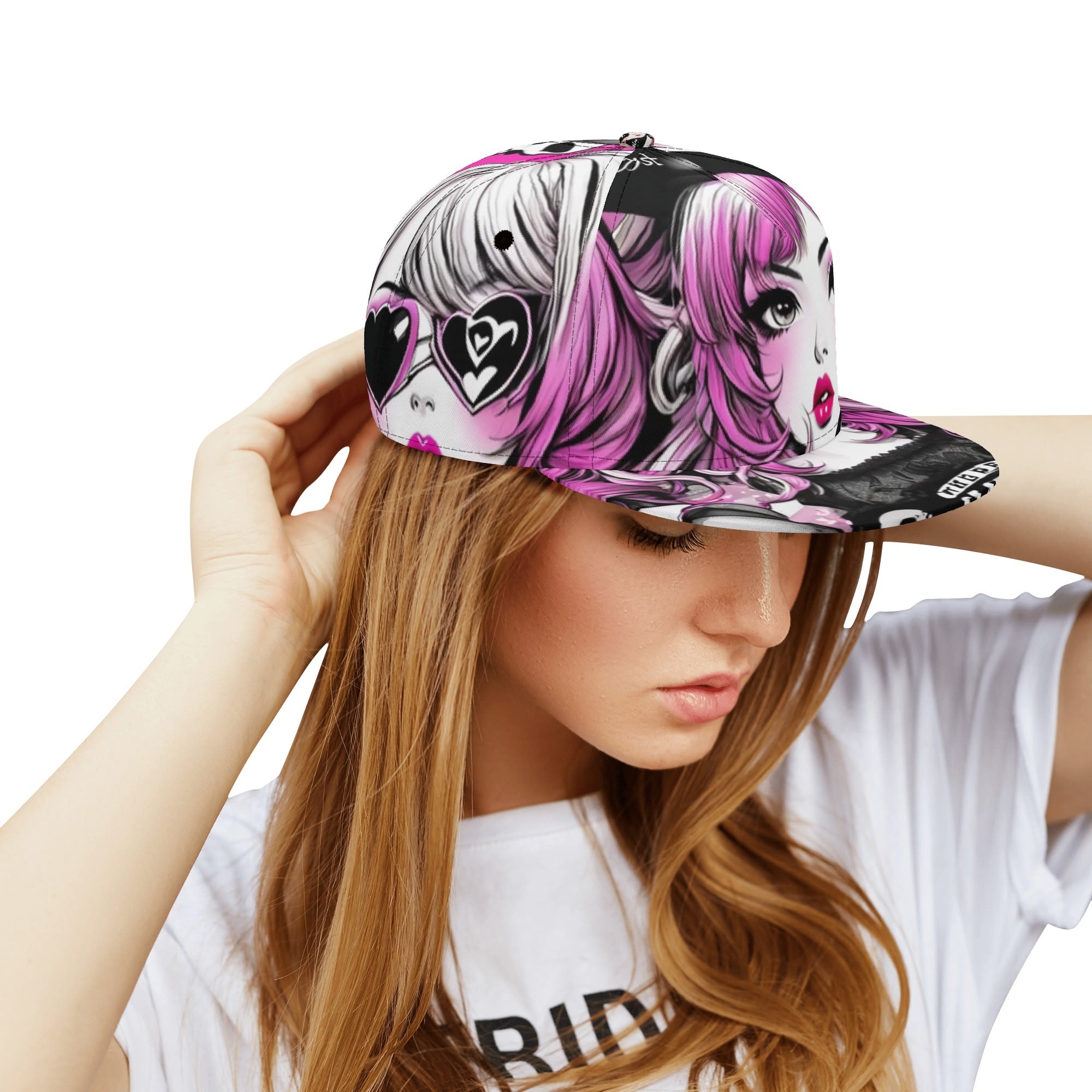 HEART REBEL 03 Art Flat Bill Snapback Cap