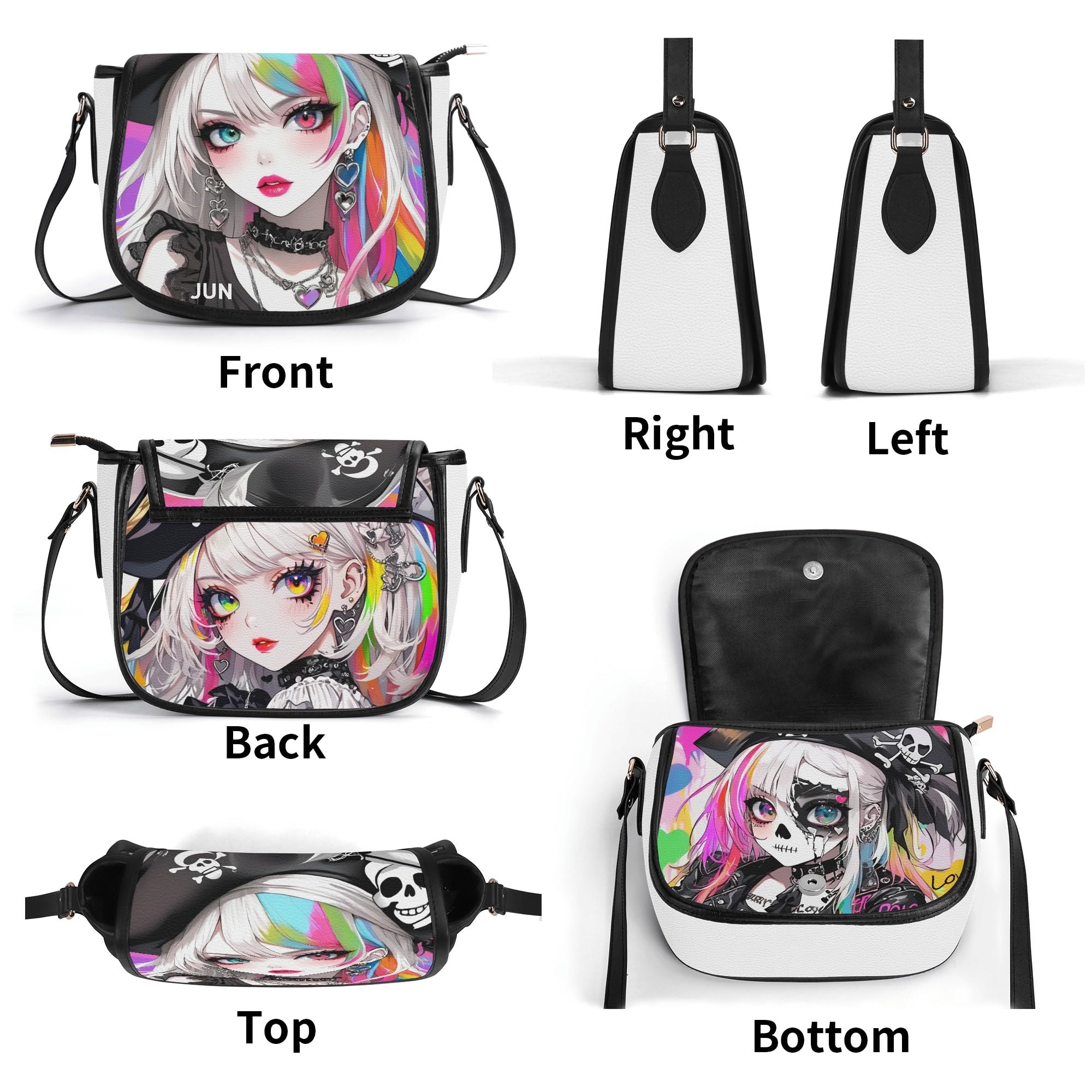 SAVE LOVE 01 PU Leather Saddle Bag