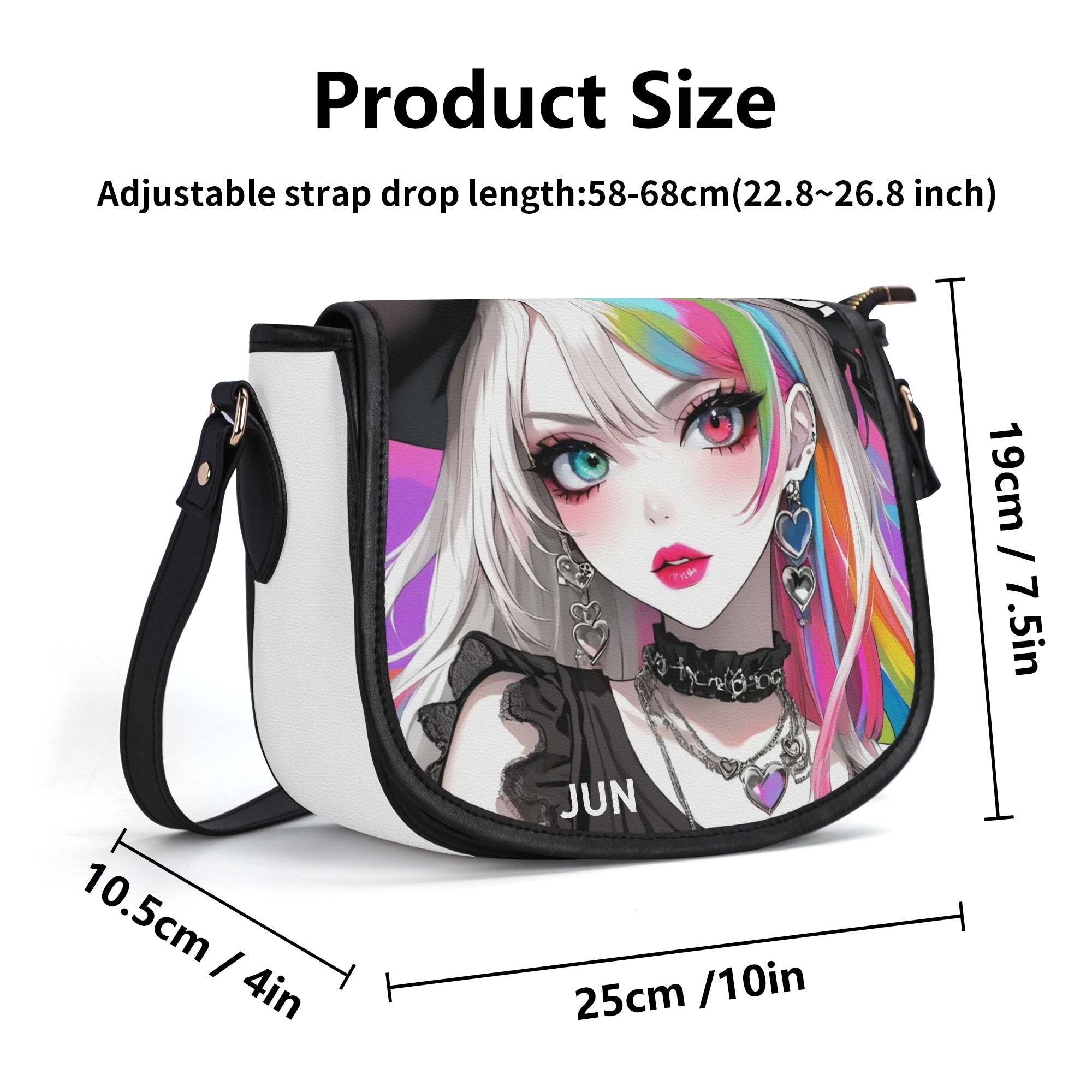 SAVE LOVE 01 PU Leather Saddle Bag