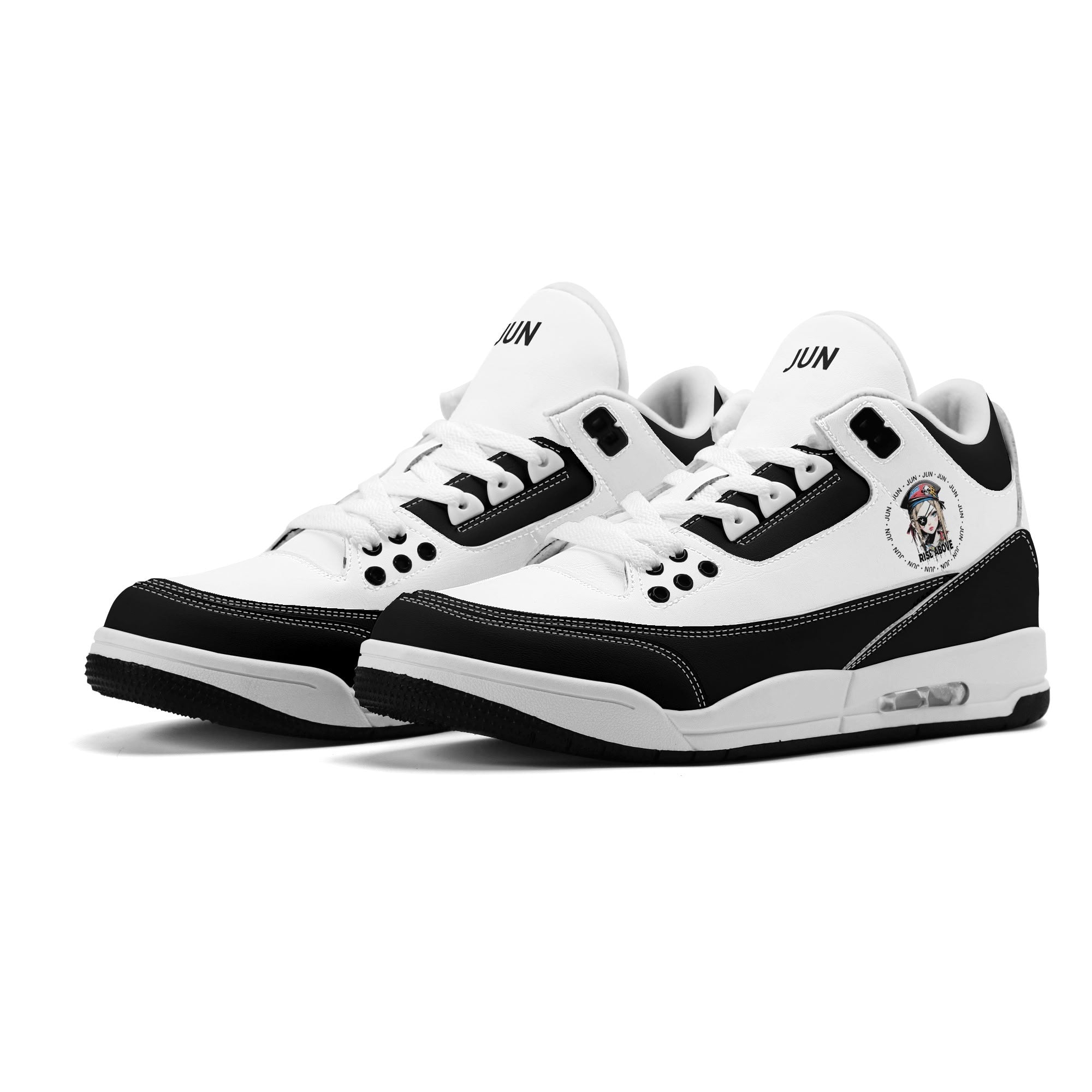 JUN RISE ABOVE 01 Women’s Retro High Basketball Sneaker - Black