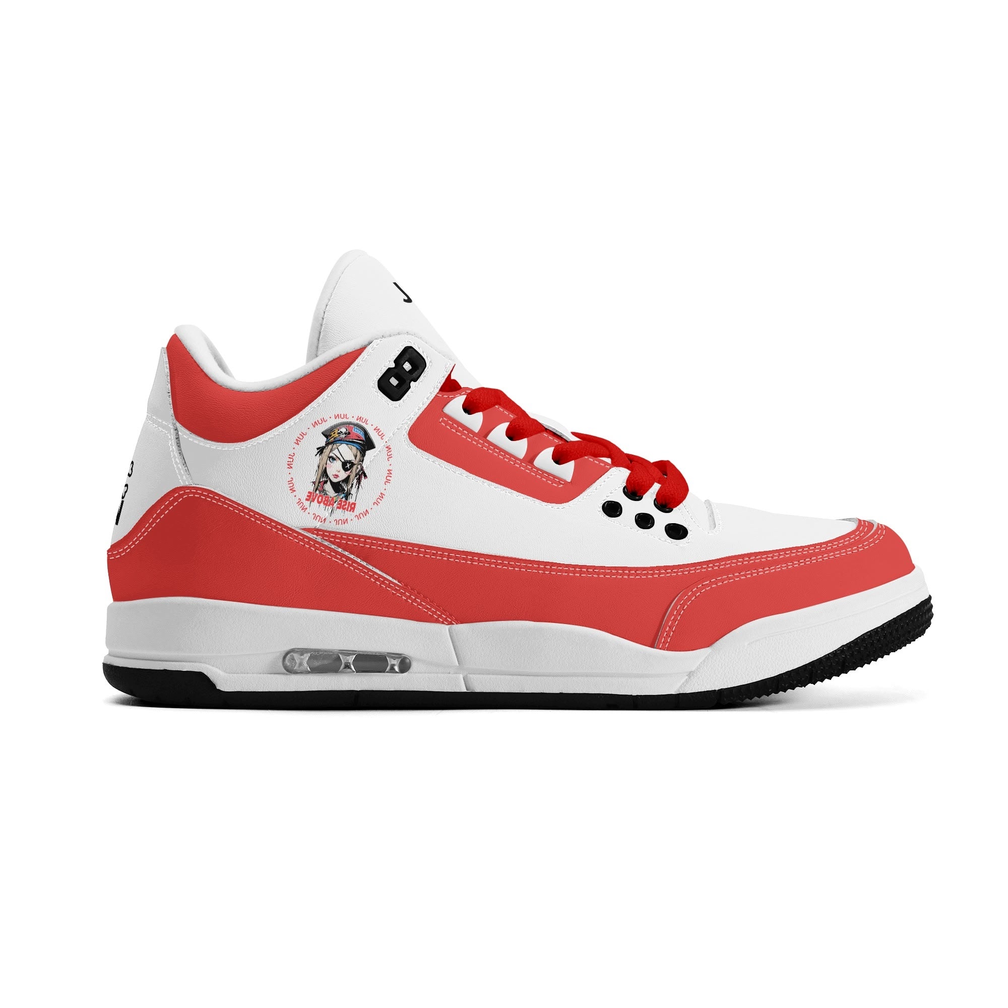 JUN RISE ABOVE 01 Women’s Retro High Basketball Sneaker - Urban Red