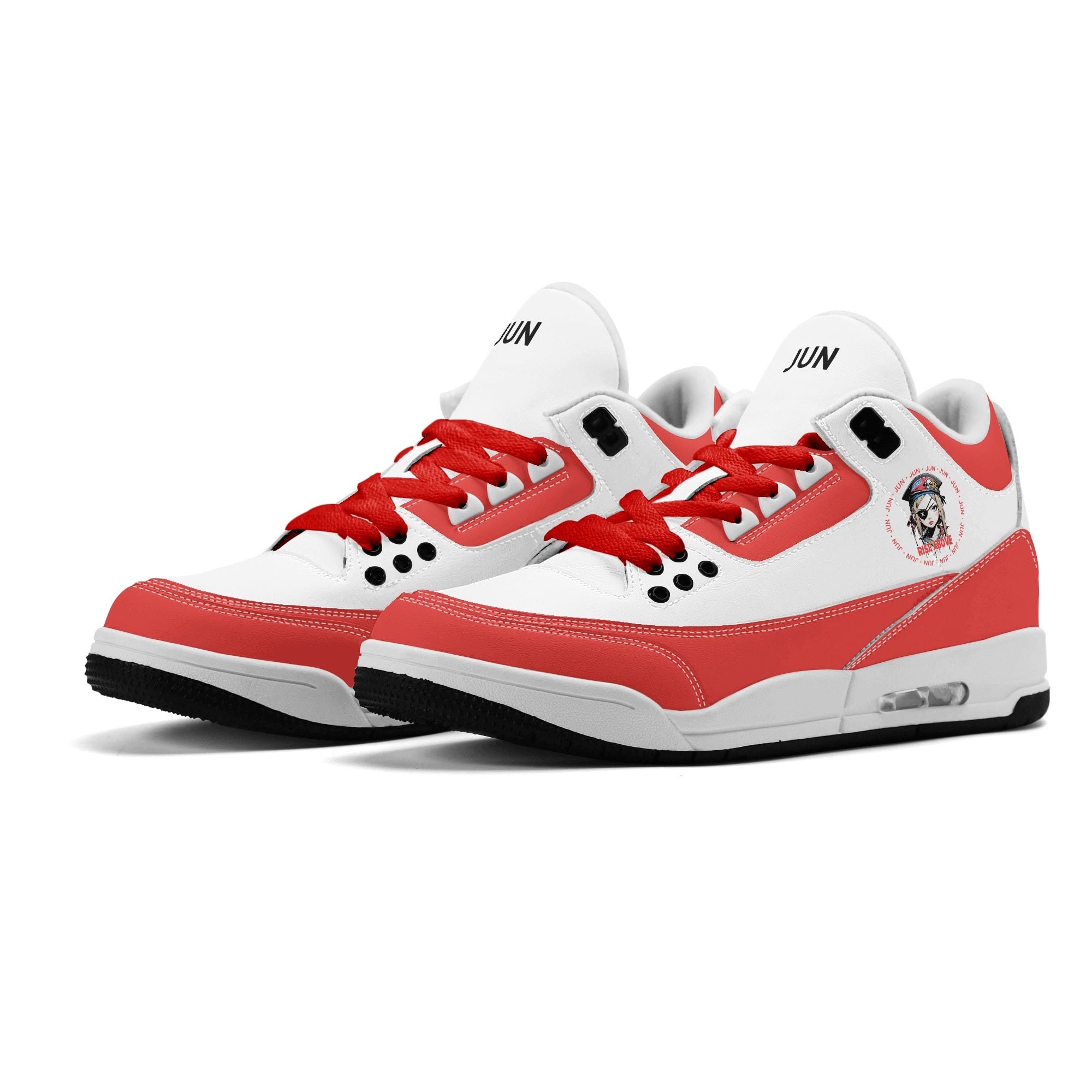 JUN RISE ABOVE 01 Women’s Retro High Basketball Sneaker - Urban Red