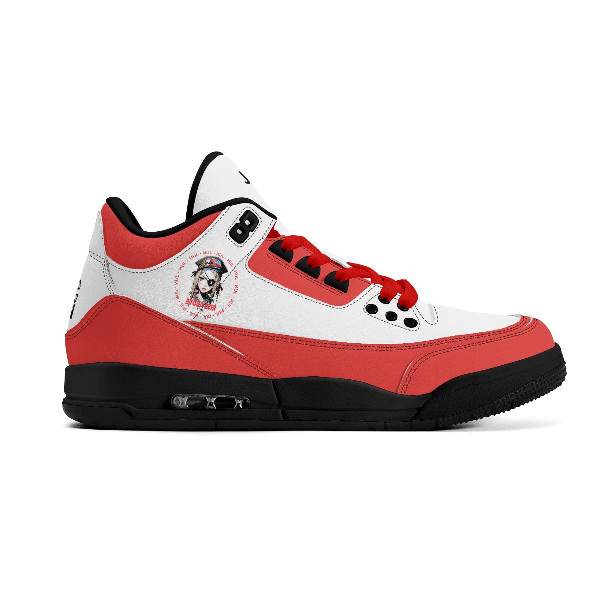 JUN RISE ABOVE 01 Women’s Retro High Basketball Sneaker - Urban Red