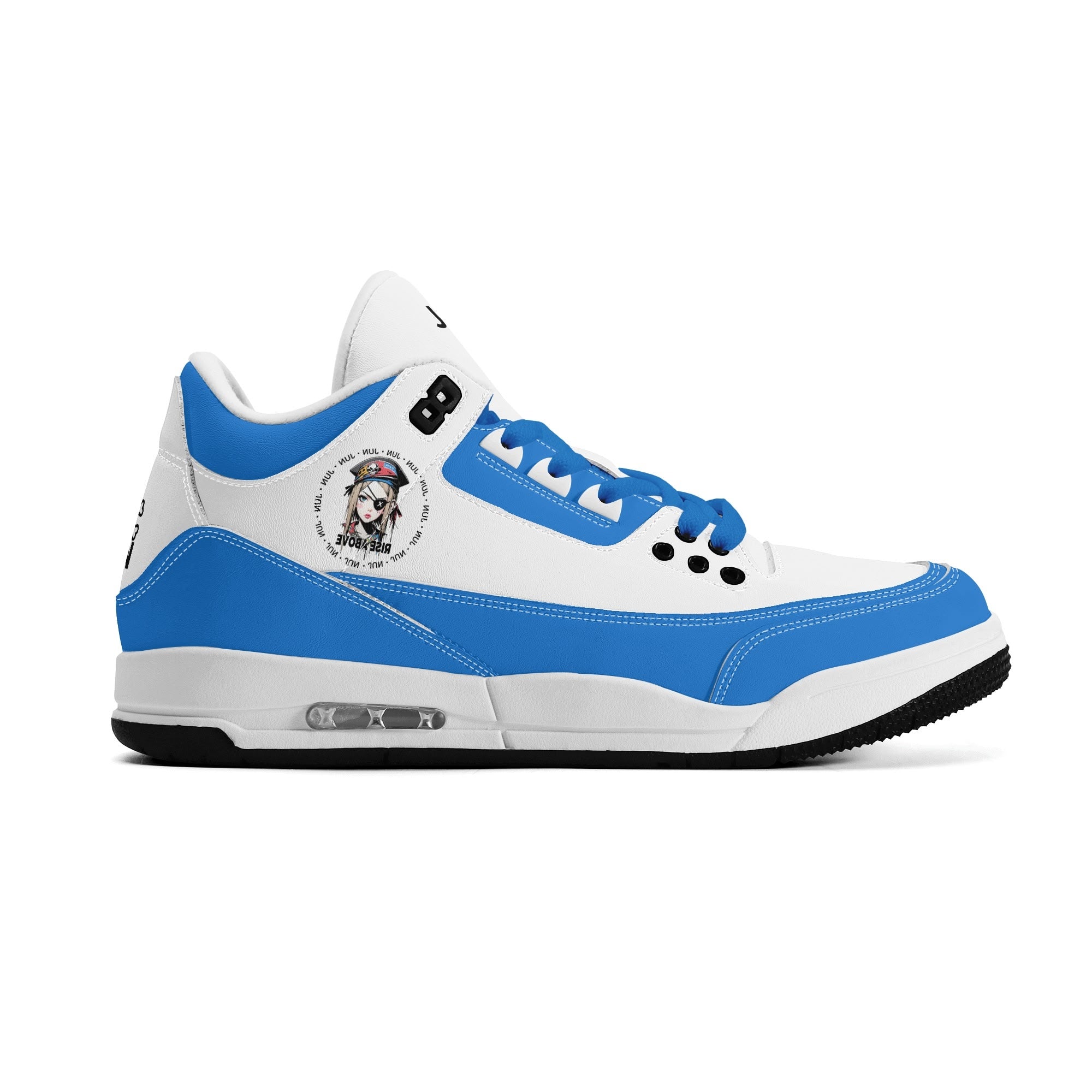 JUN RISE ABOVE 01 Women’s Retro High Basketball Sneaker - Urban Blue