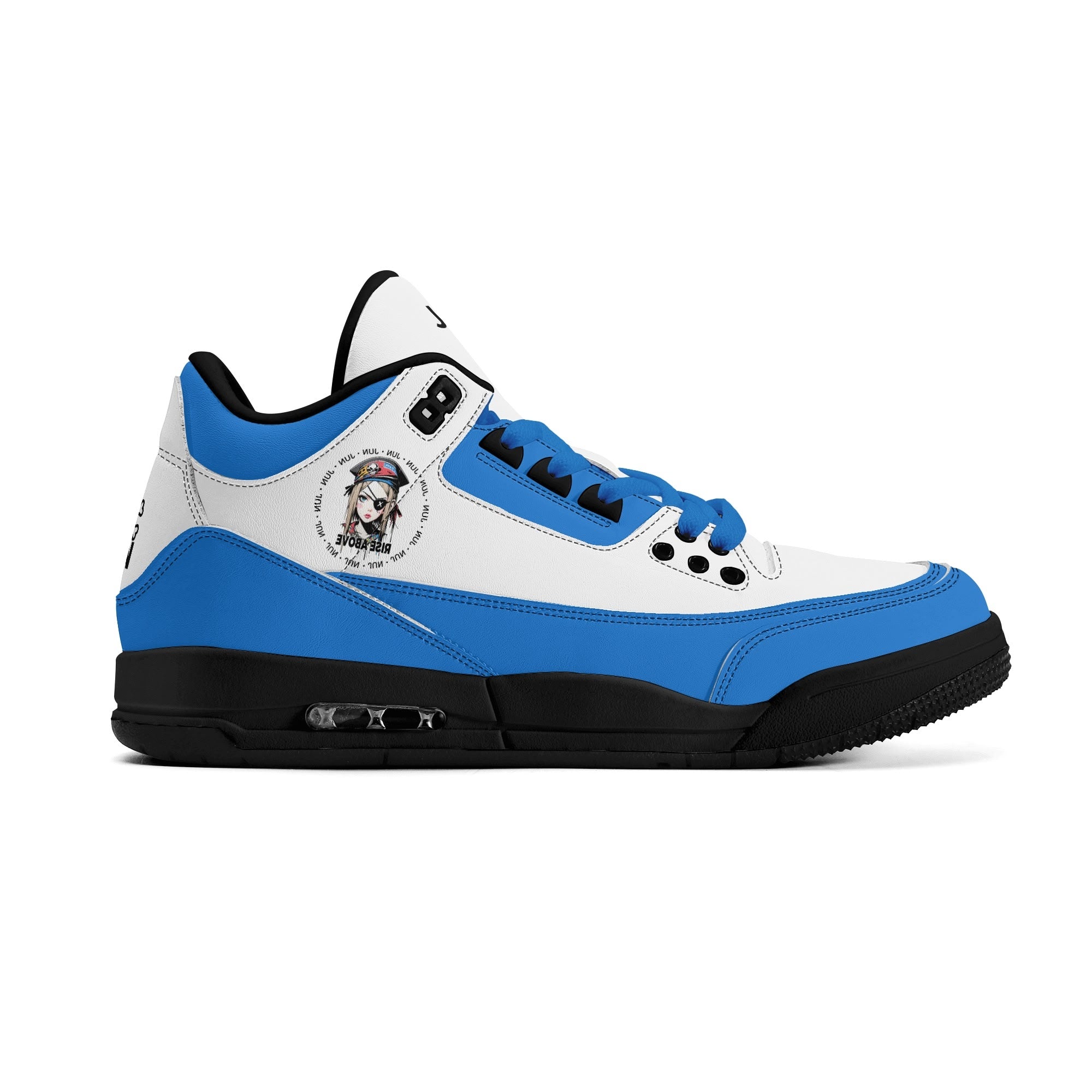 JUN RISE ABOVE 01 Women’s Retro High Basketball Sneaker - Urban Blue