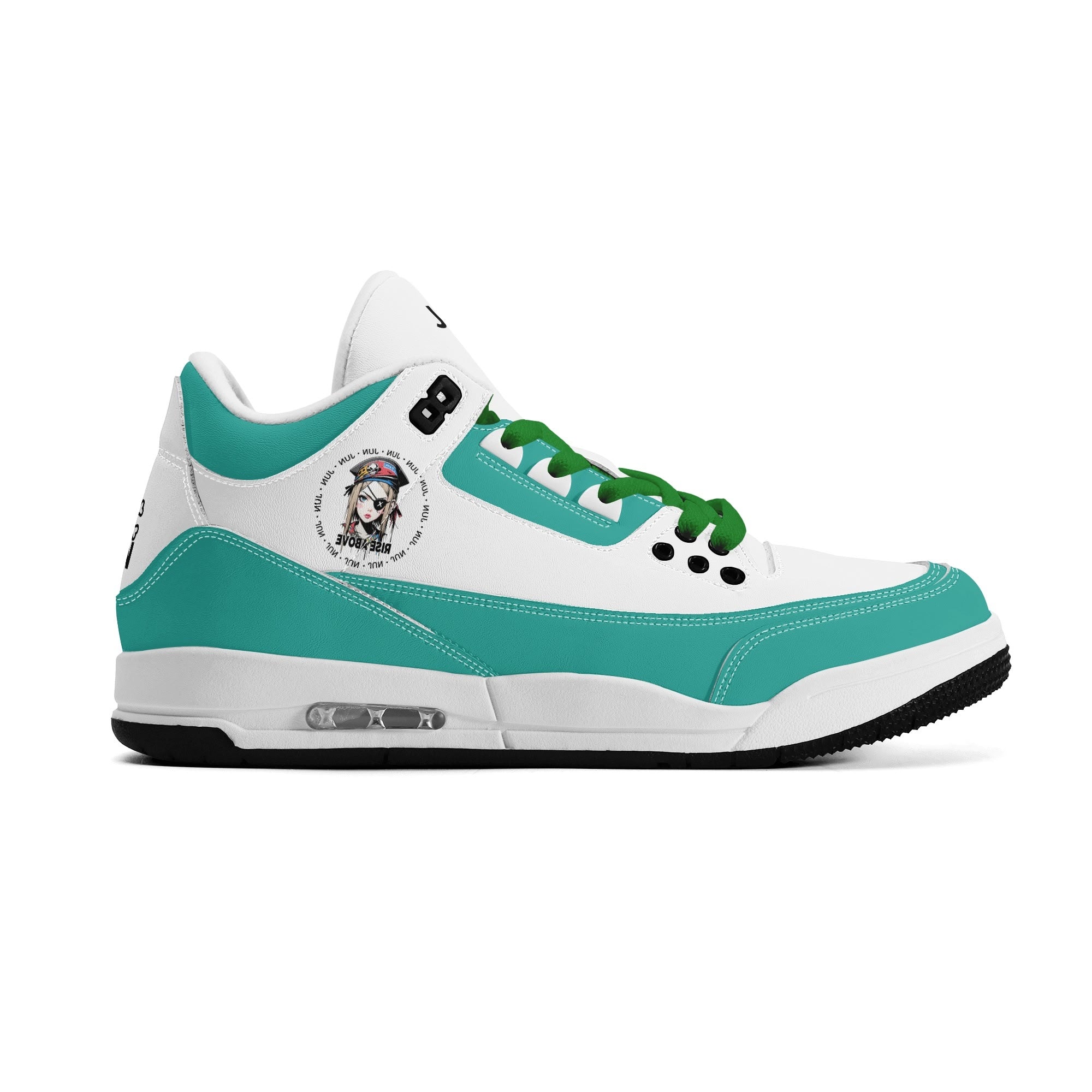 JUN RISE ABOVE 01 Women’s Retro High Basketball Sneaker - Urban Mint