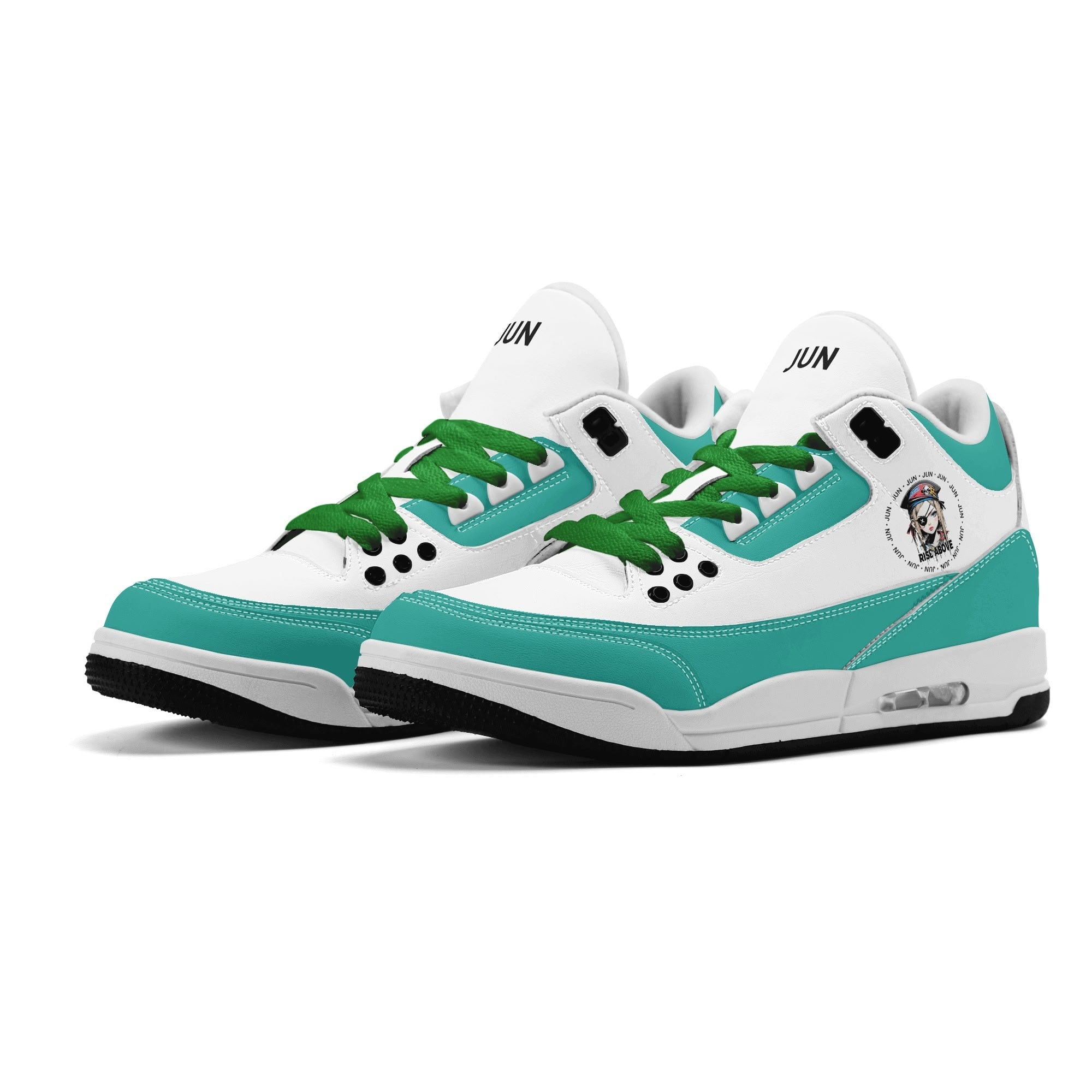 JUN RISE ABOVE 01 Women’s Retro High Basketball Sneaker - Urban Mint