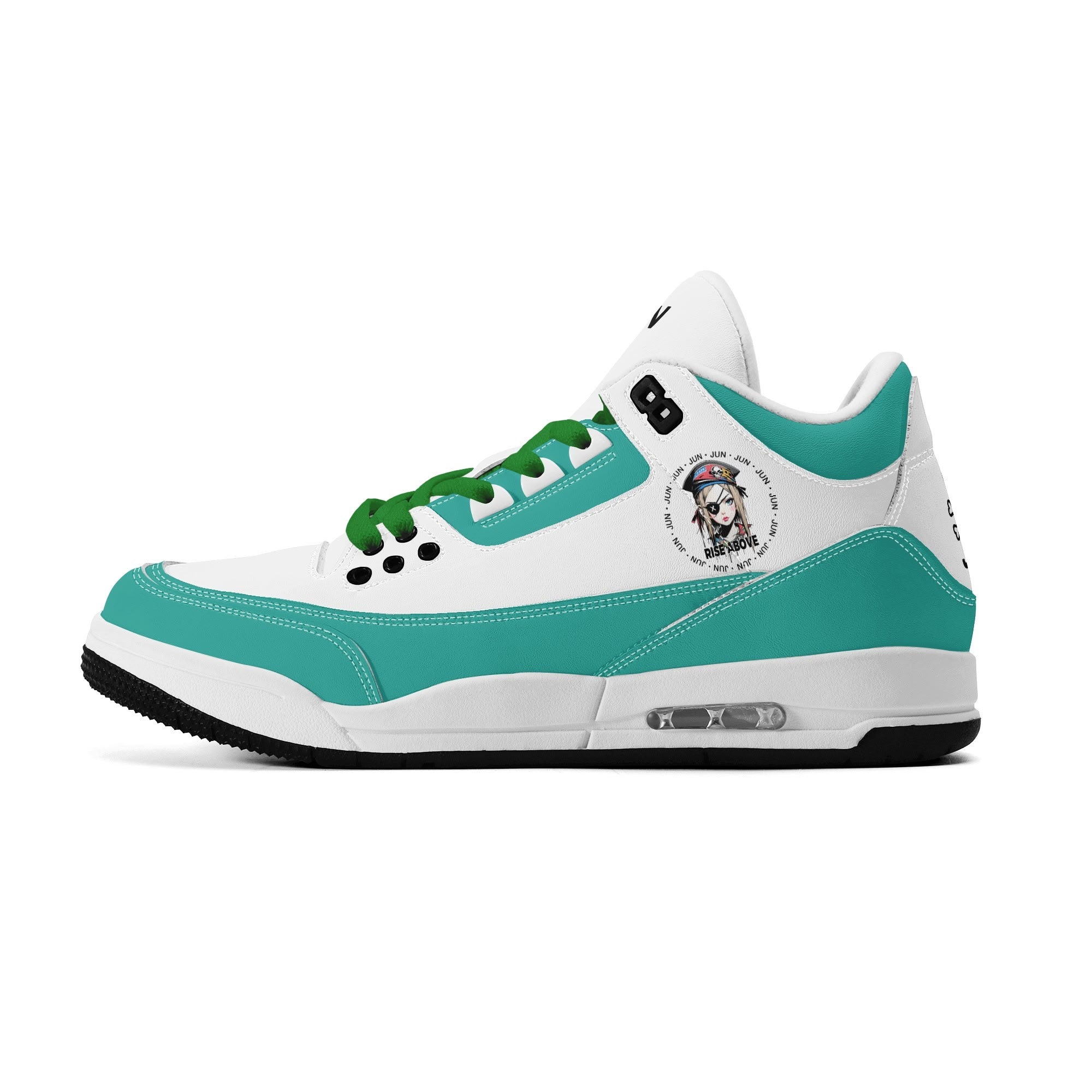 JUN RISE ABOVE 01 Women’s Retro High Basketball Sneaker - Urban Mint
