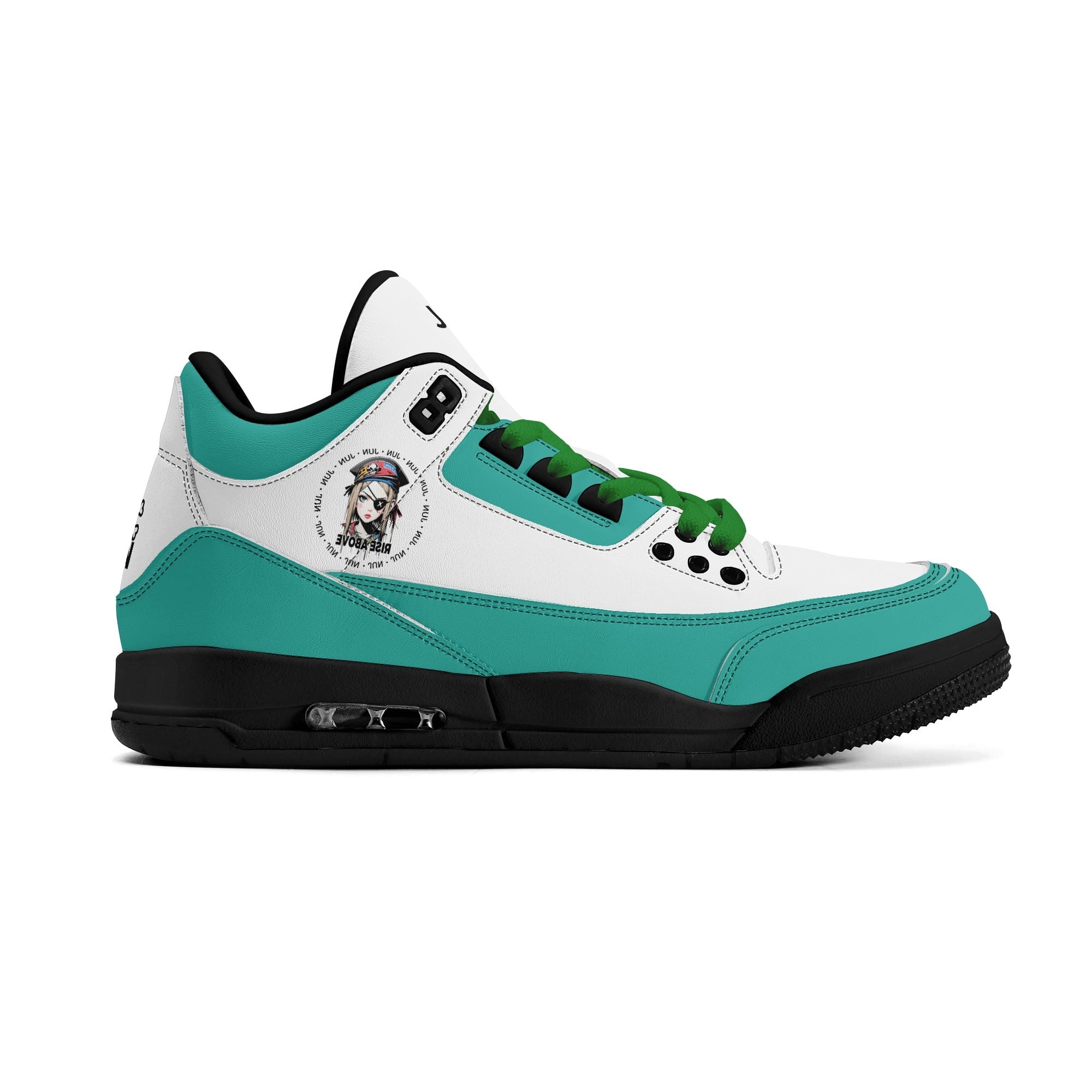 JUN RISE ABOVE 01 Women’s Retro High Basketball Sneaker - Urban Mint