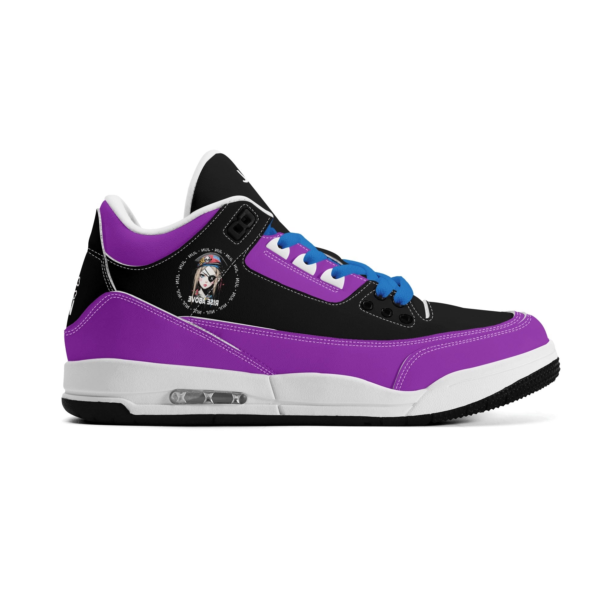JUN RISE ABOVE 01 Women’s Retro High Basketball Sneaker - Urban Purple