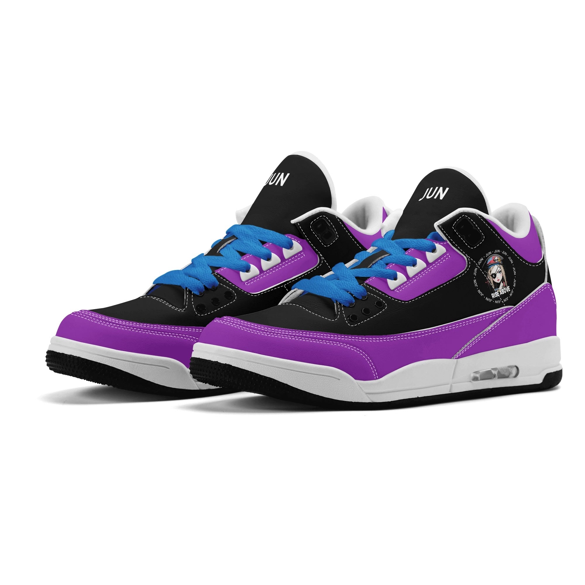 JUN RISE ABOVE 01 Women’s Retro High Basketball Sneaker - Urban Purple