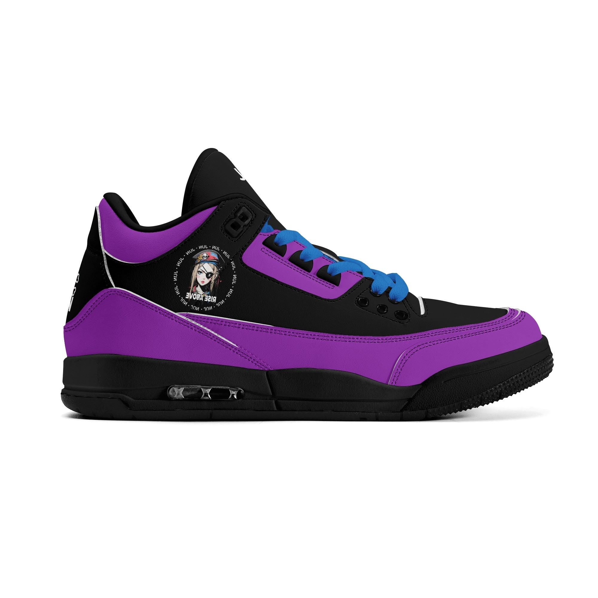 JUN RISE ABOVE 01 Women’s Retro High Basketball Sneaker - Urban Purple
