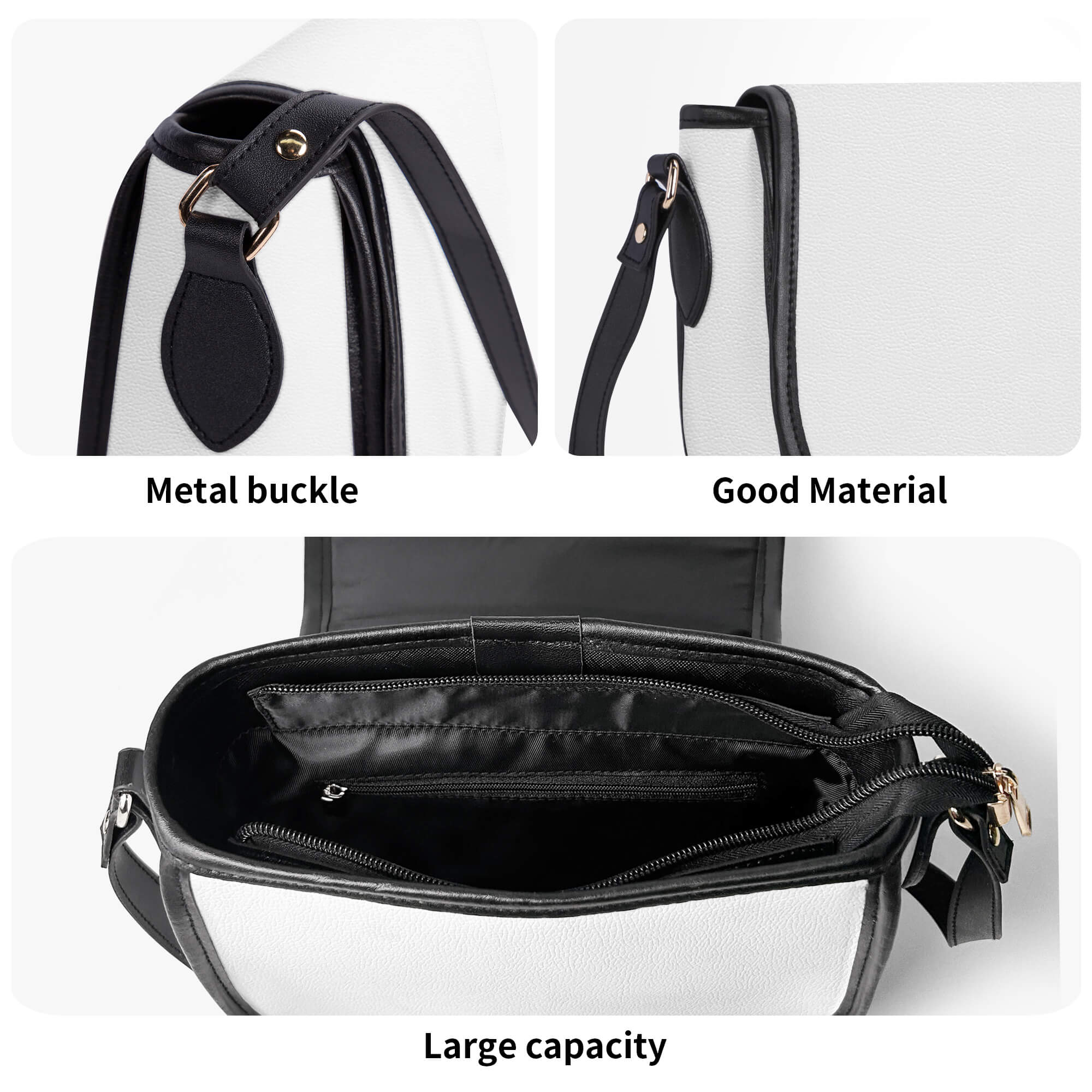 SAVE LOVE 01 PU Leather Saddle Bag
