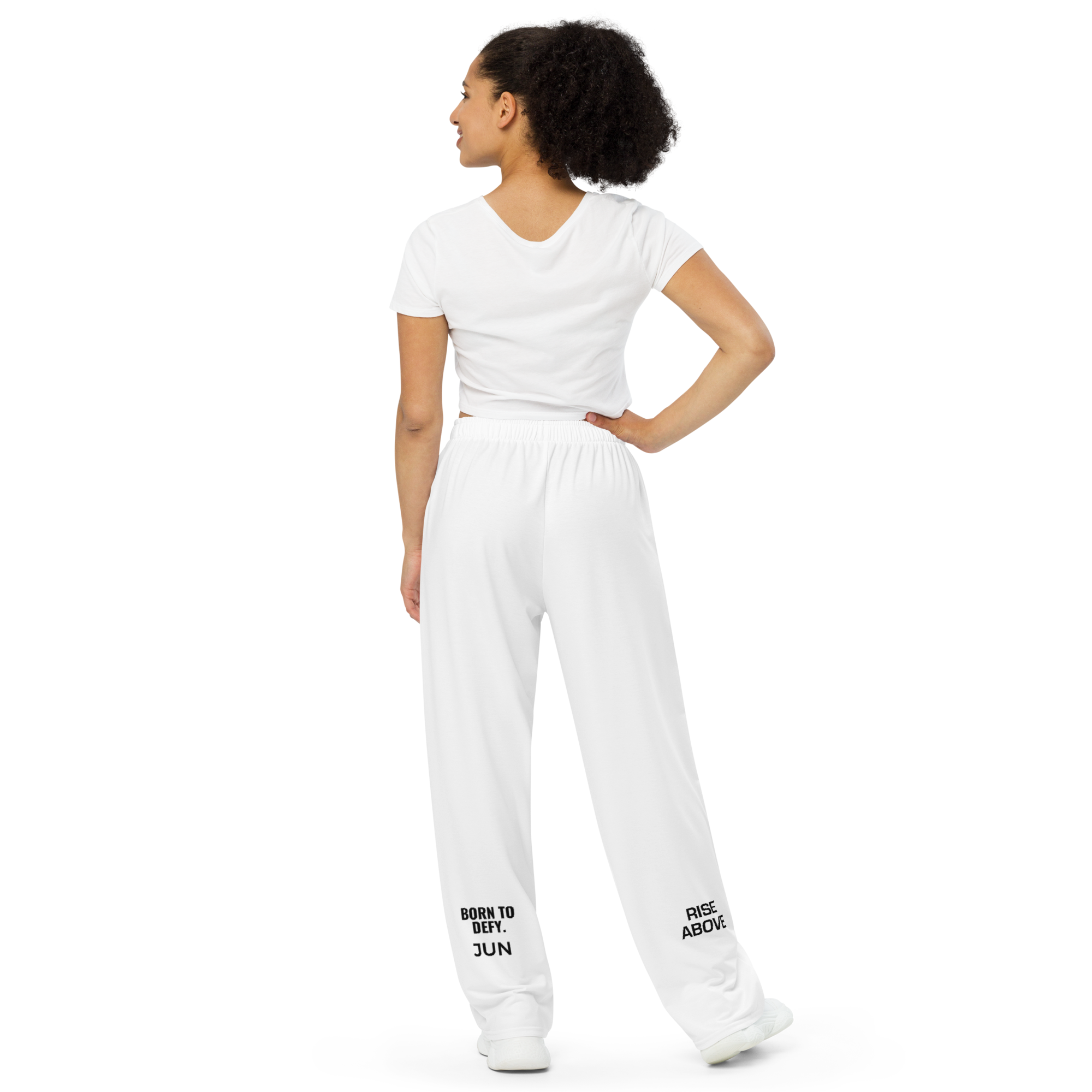 BORN TO DEFY 01 Wide-Leg Pants White