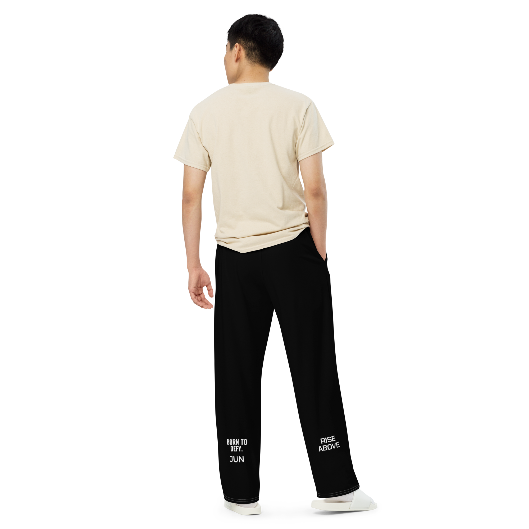 BORN TO DEFY 01 Wide-Leg Pants Black