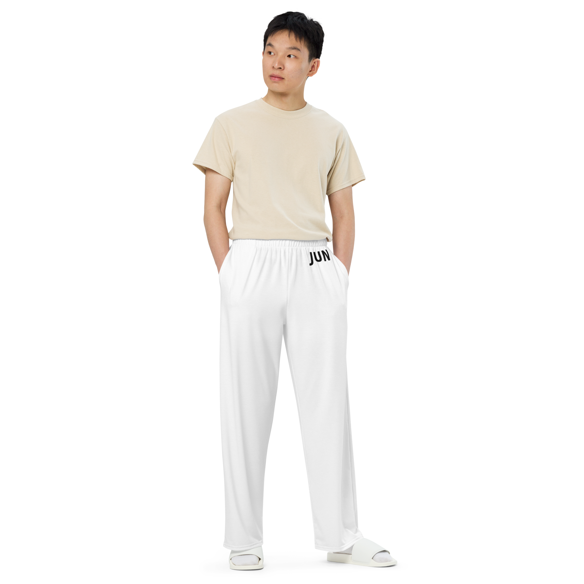 BORN TO DEFY 01 Wide-Leg Pants White