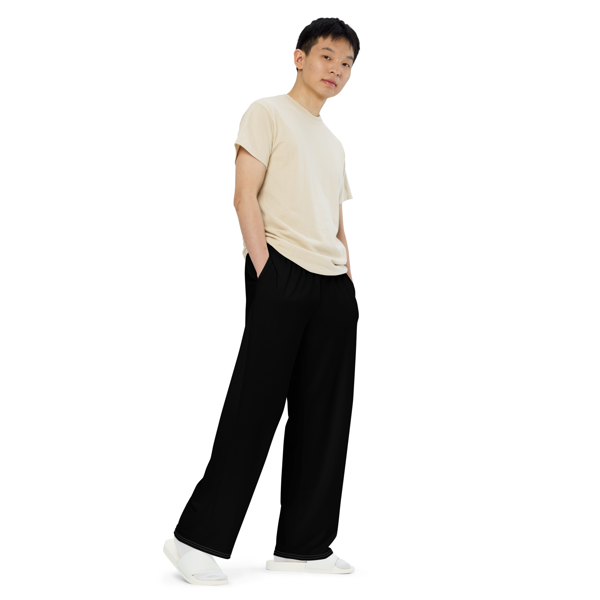 BORN TO DEFY 01 Wide-Leg Pants Black