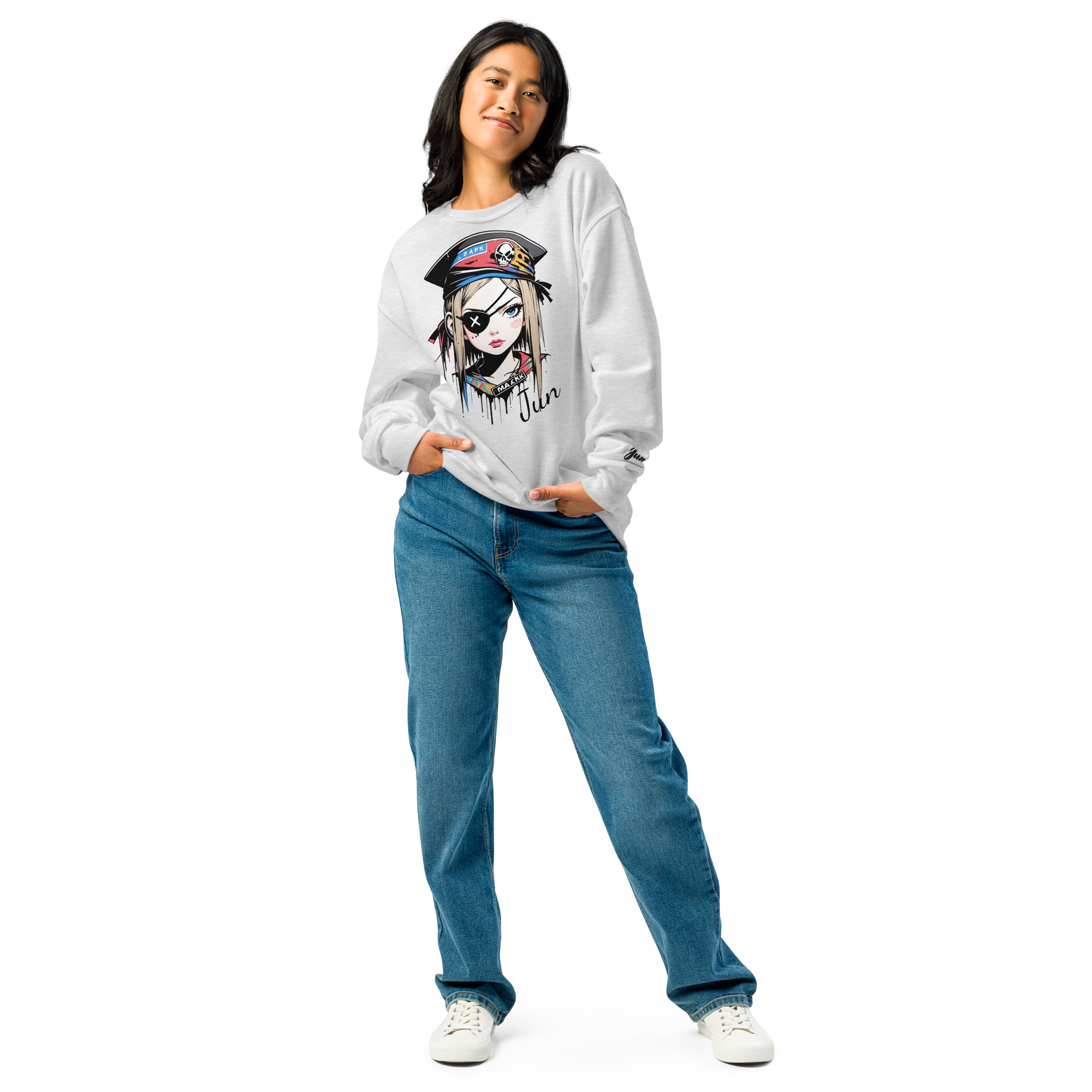 Jun 01 Crew neck sweatshirt White Grey