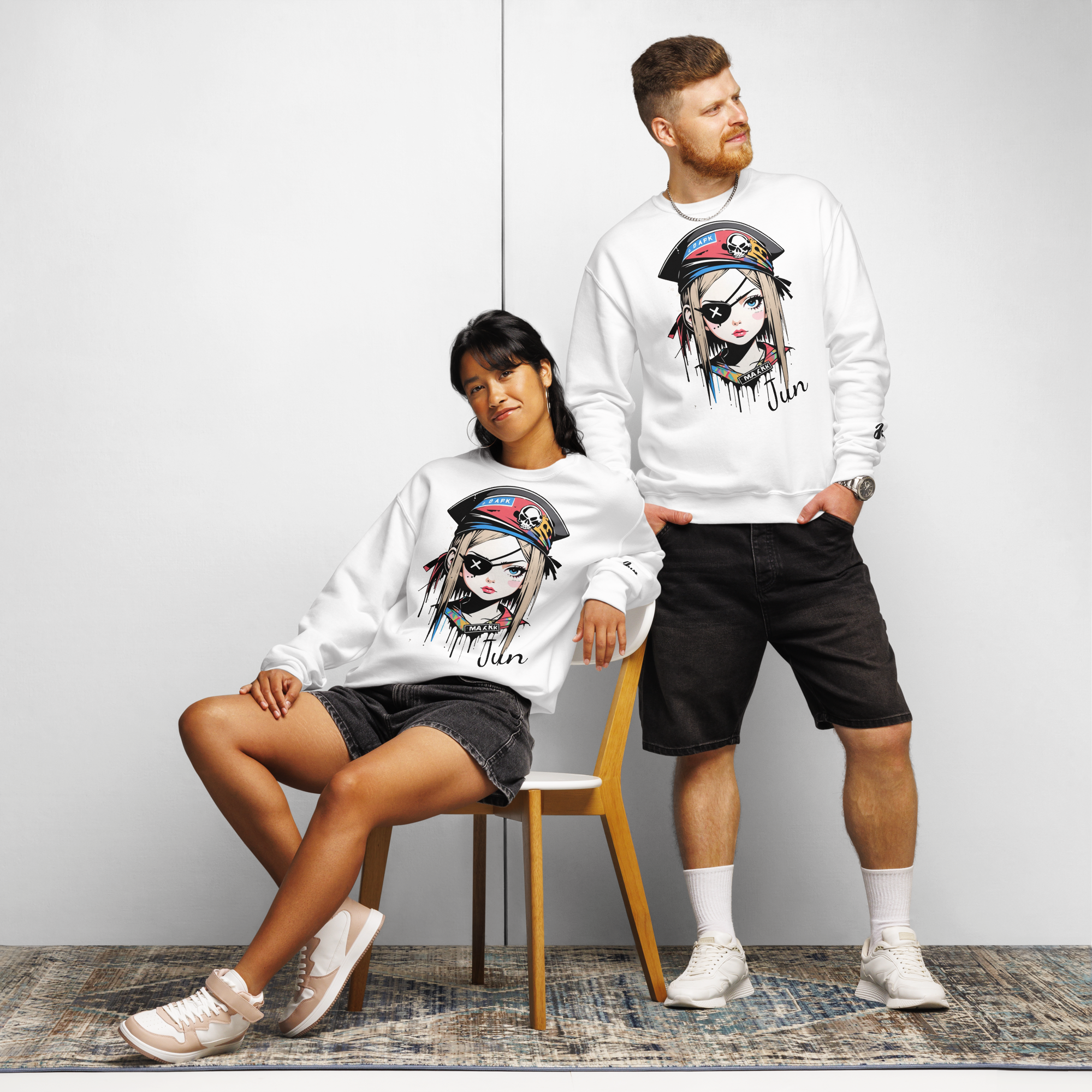 Jun 01 Crew neck sweatshirt White Grey