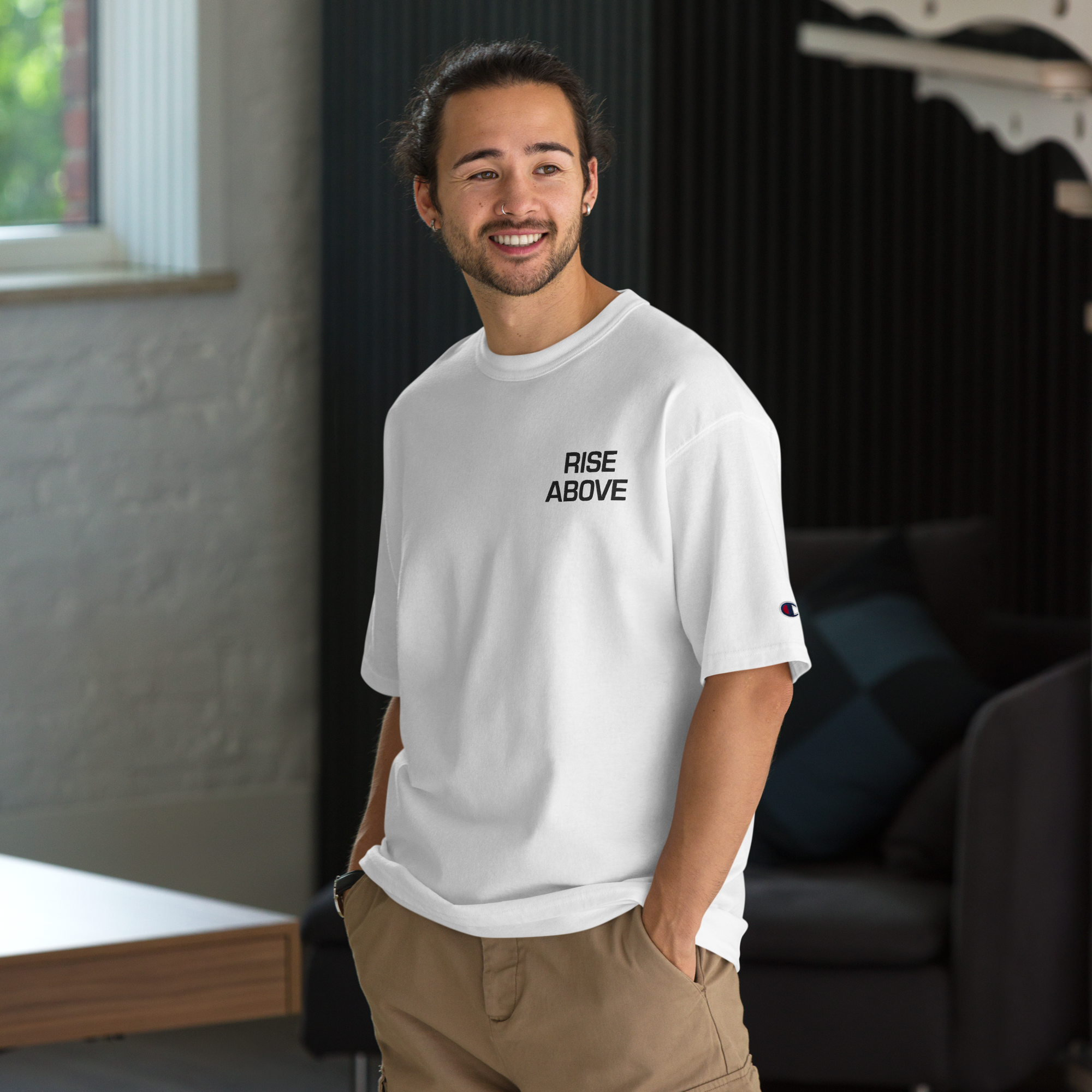 RISE ABOVE 01 Men's Champion T-Shirt 1