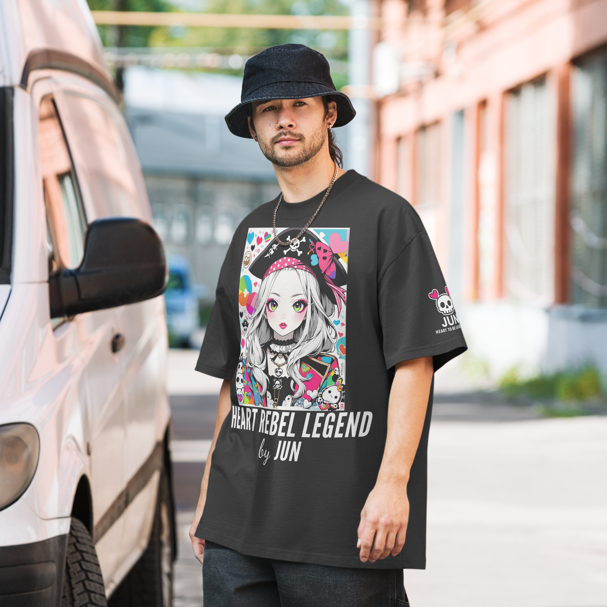 HEART REBEL LEGEND 01 Oversized Faded T-shirt 2