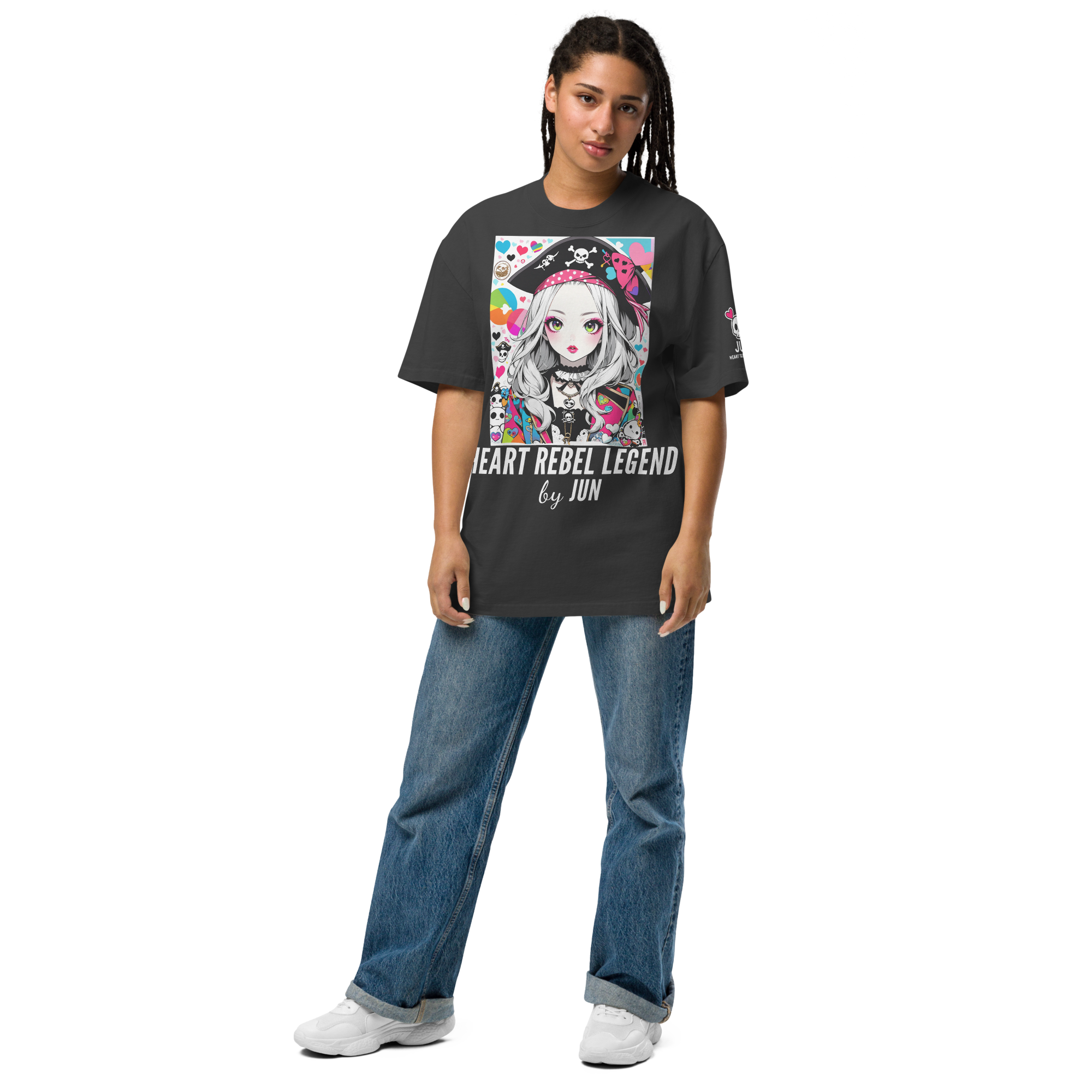 HEART REBEL LEGEND 01 Oversized Faded T-shirt 2
