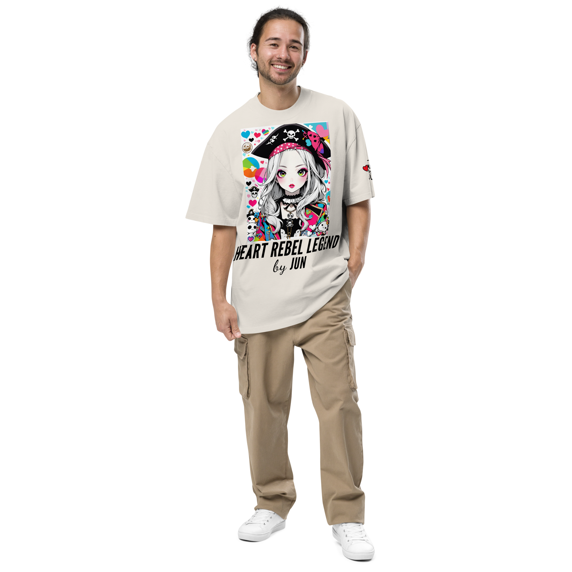 HEART REBEL LEGEND 01 Oversized Faded T-shirt 1