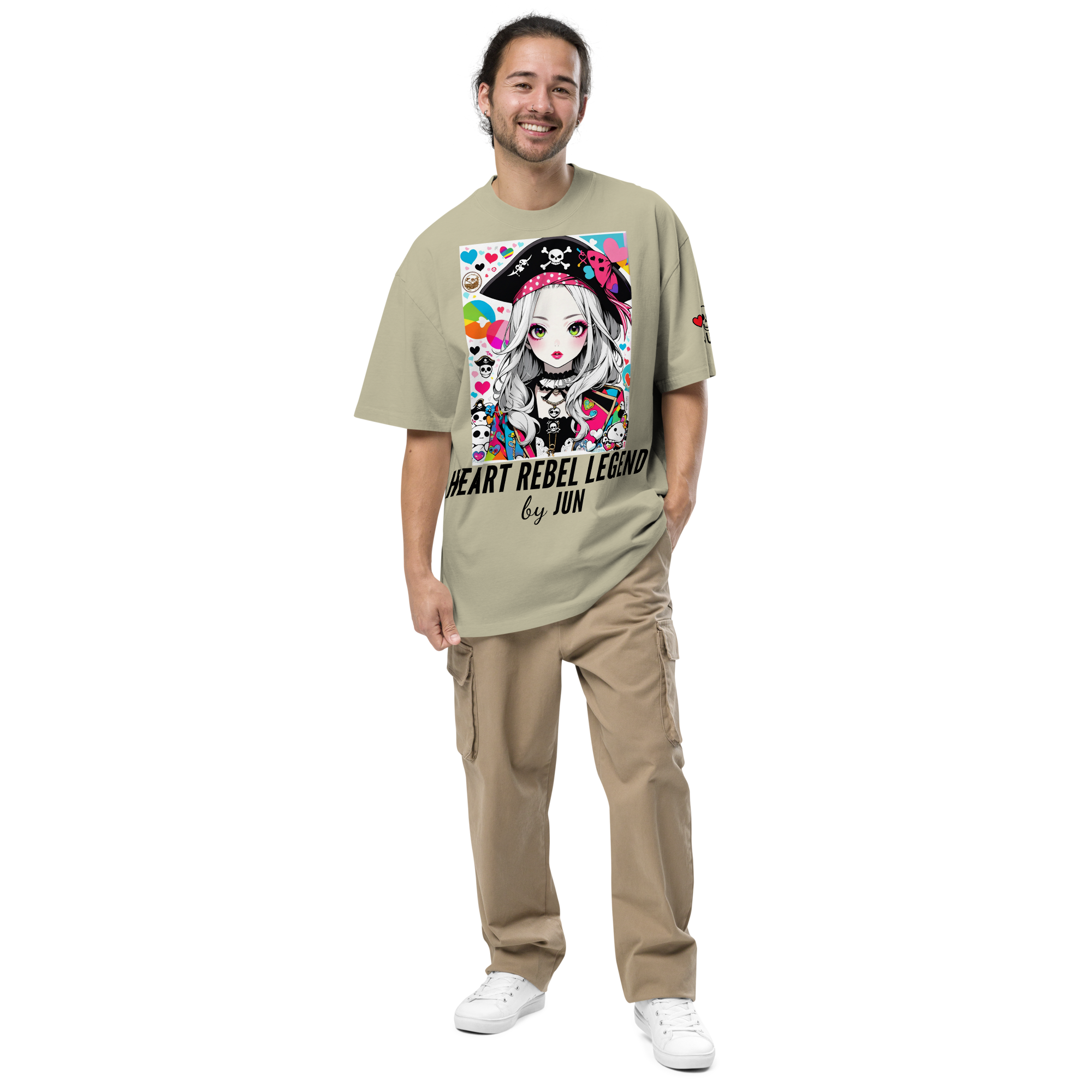 HEART REBEL LEGEND 01 Oversized Faded T-shirt 1