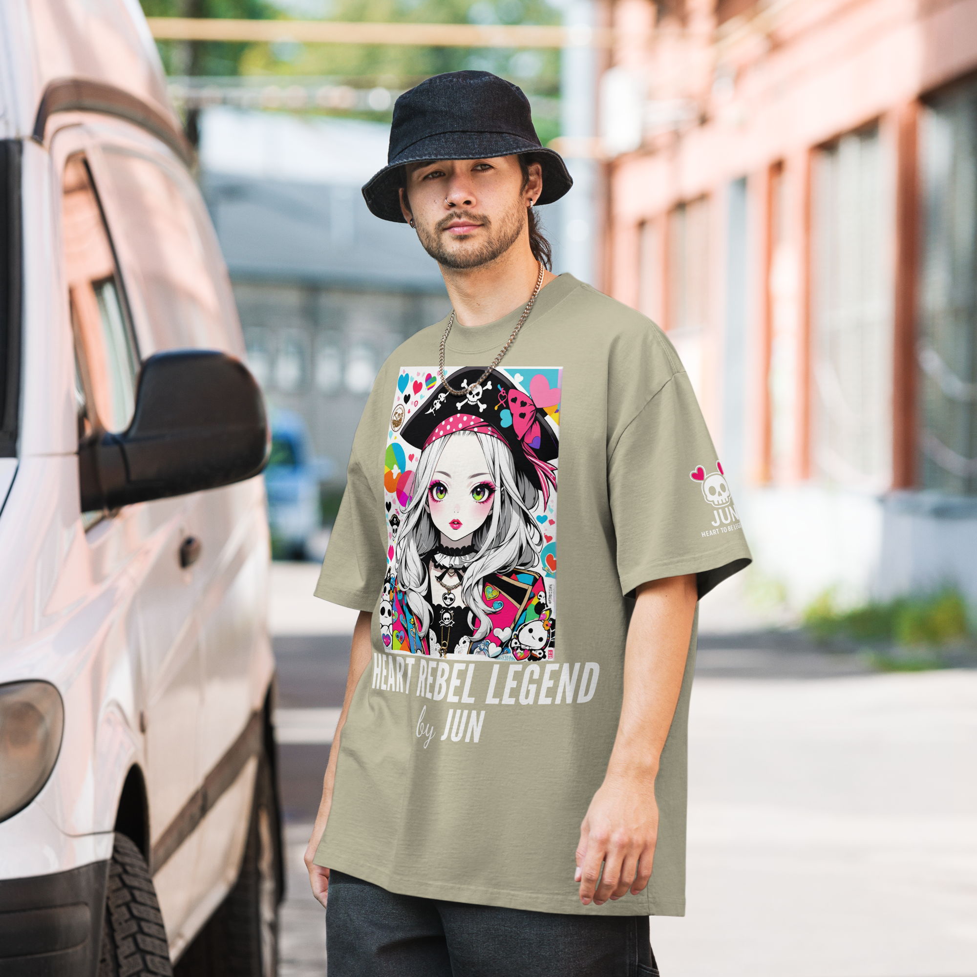 HEART REBEL LEGEND 01 Oversized Faded T-shirt 2