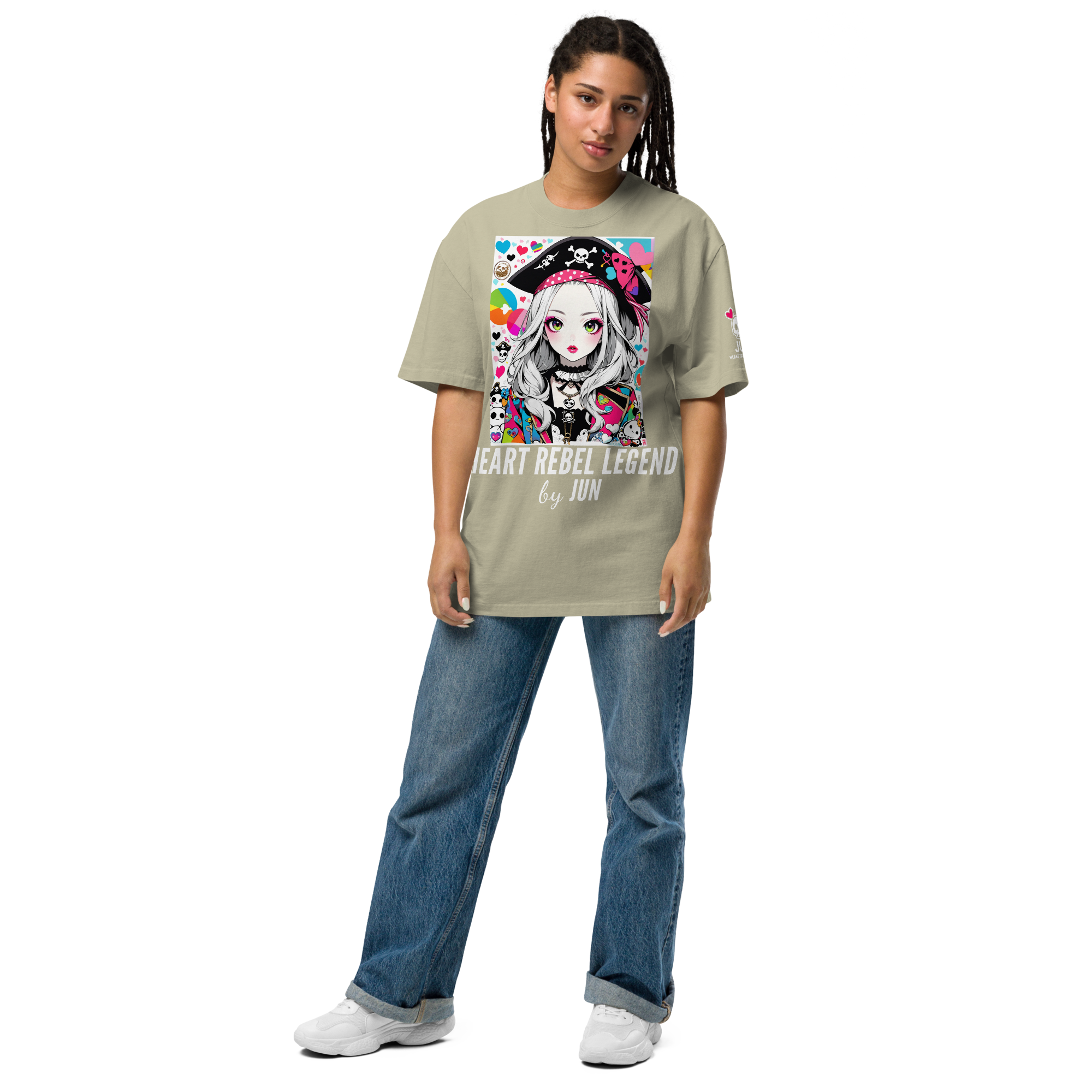 HEART REBEL LEGEND 01 Oversized Faded T-shirt 2