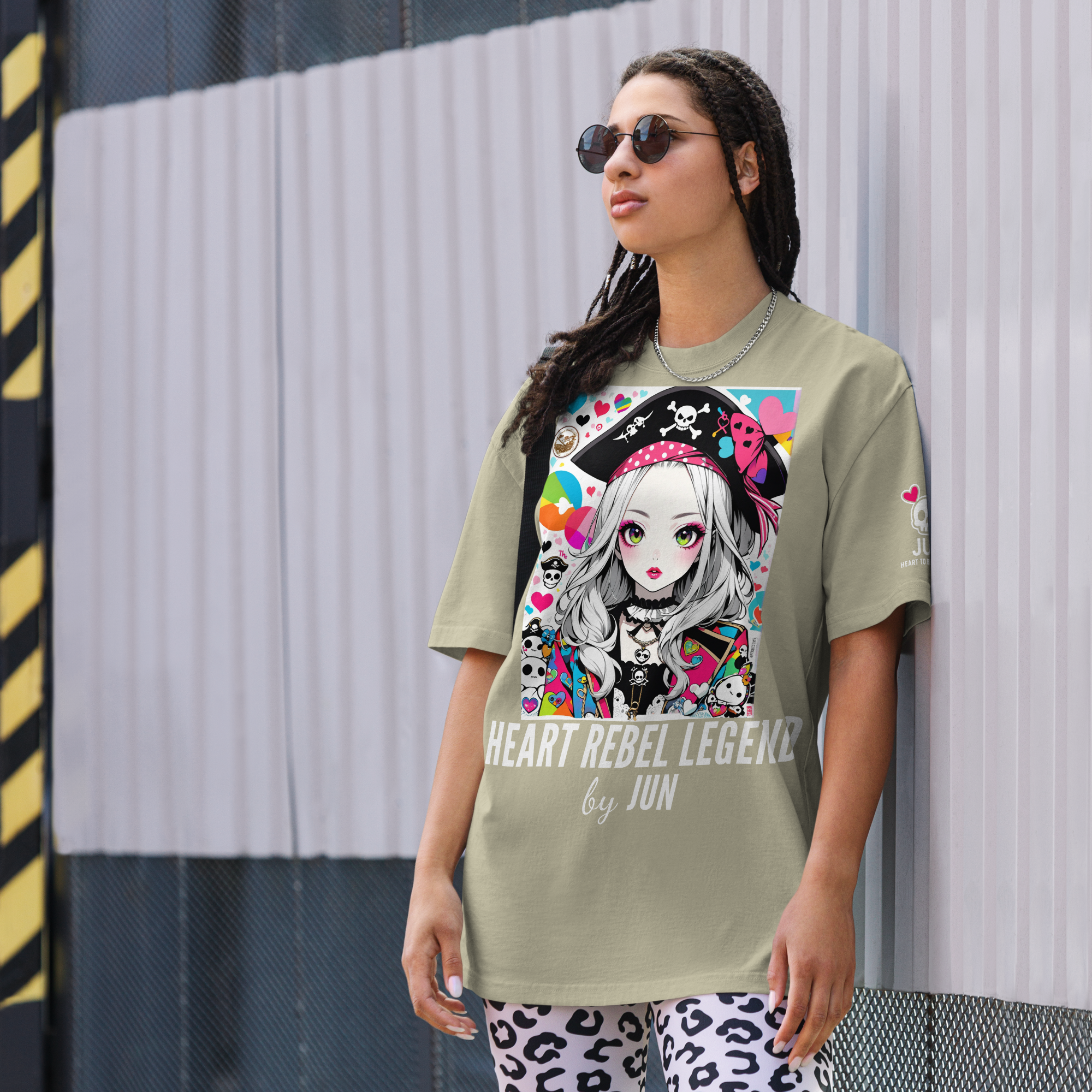 HEART REBEL LEGEND 01 Oversized Faded T-shirt 2