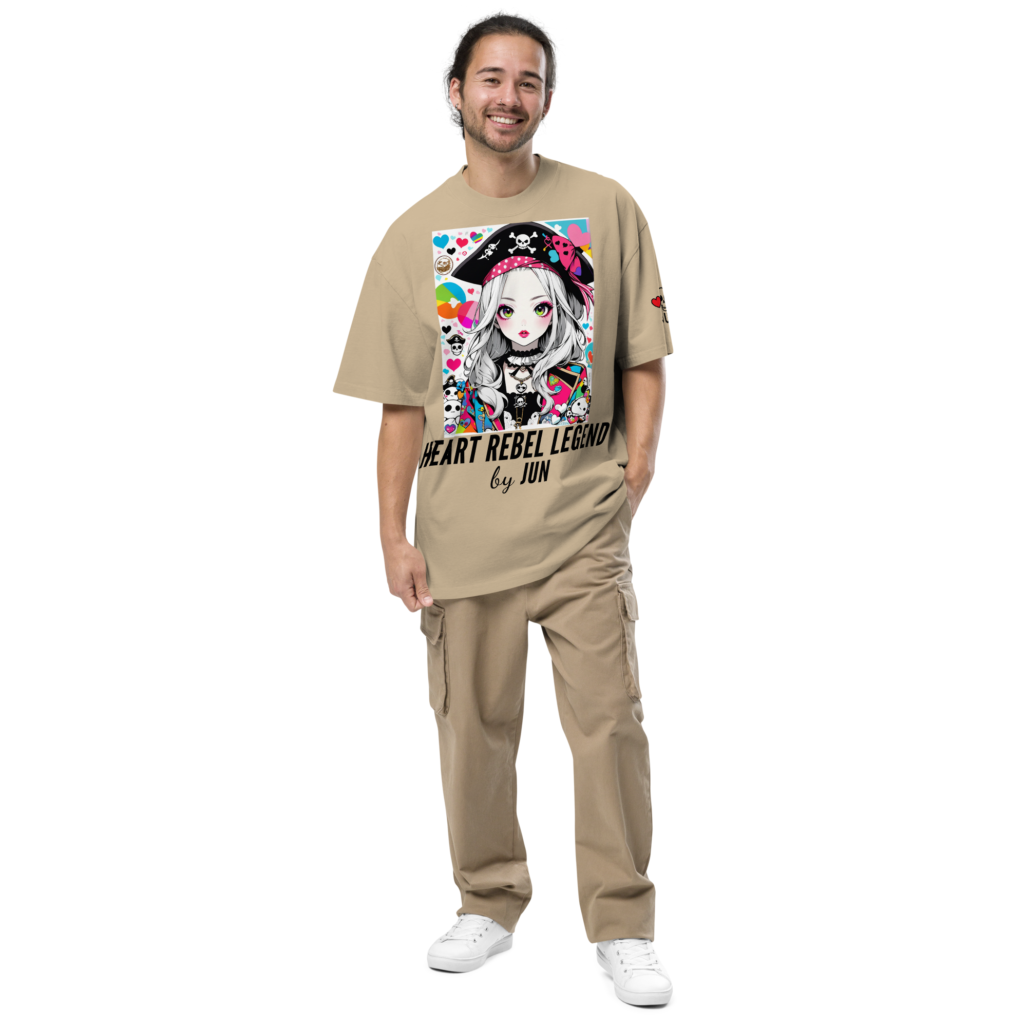 HEART REBEL LEGEND 01 Oversized Faded T-shirt 1