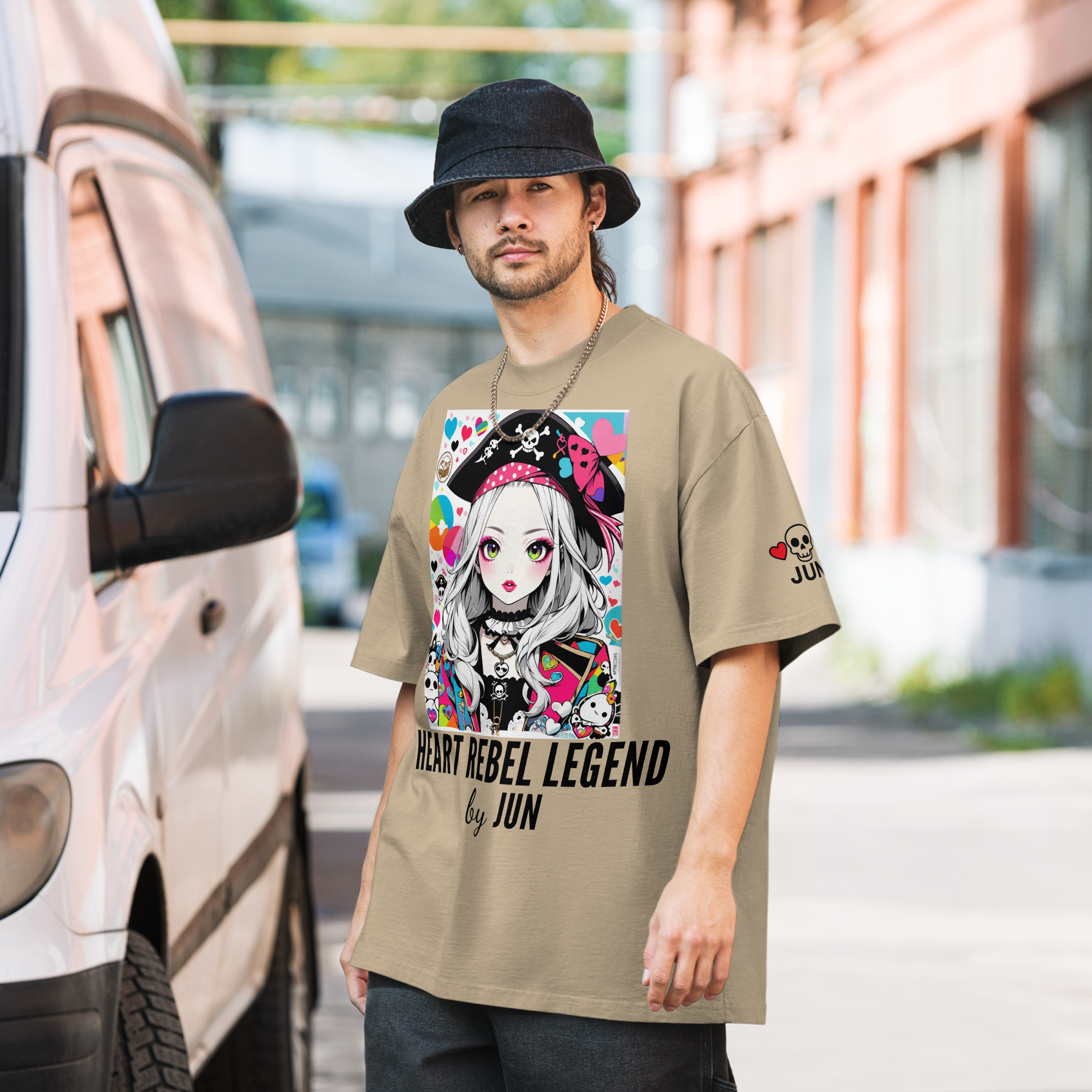 HEART REBEL LEGEND 01 Oversized Faded T-shirt 1