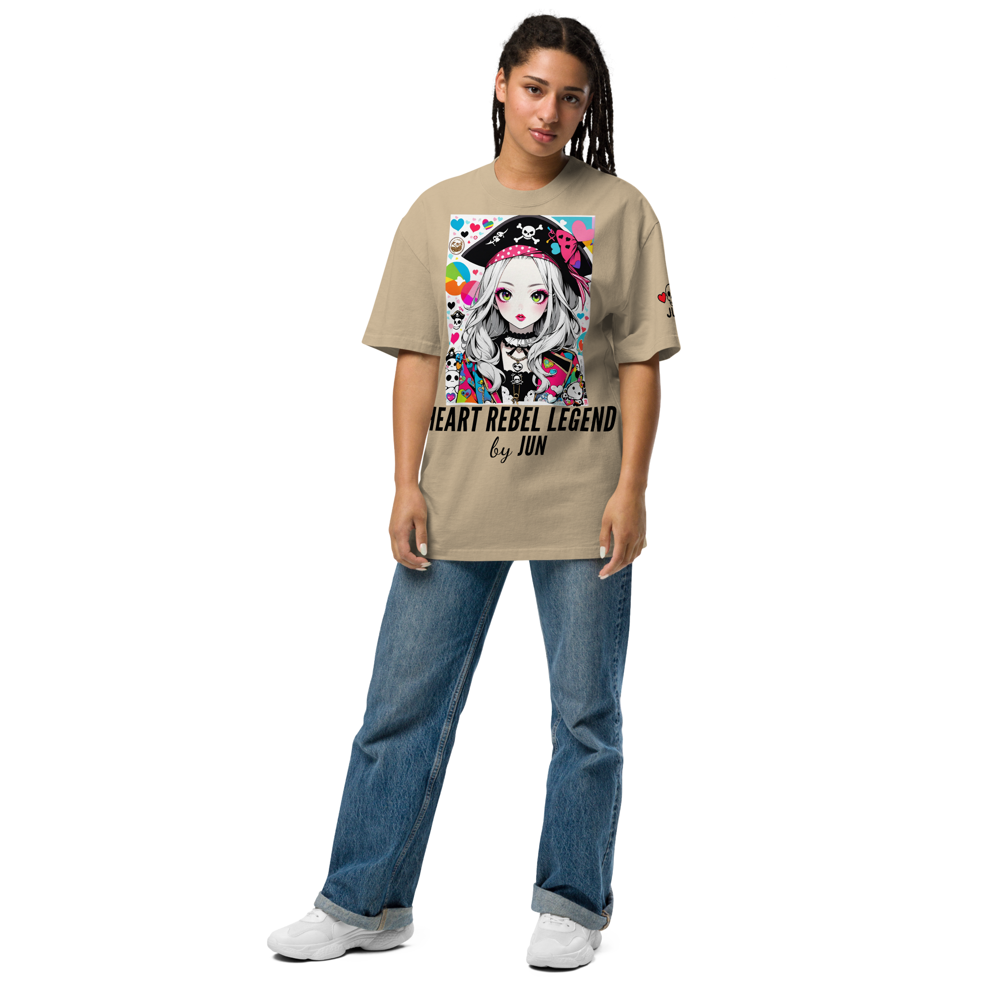 HEART REBEL LEGEND 01 Oversized Faded T-shirt 1