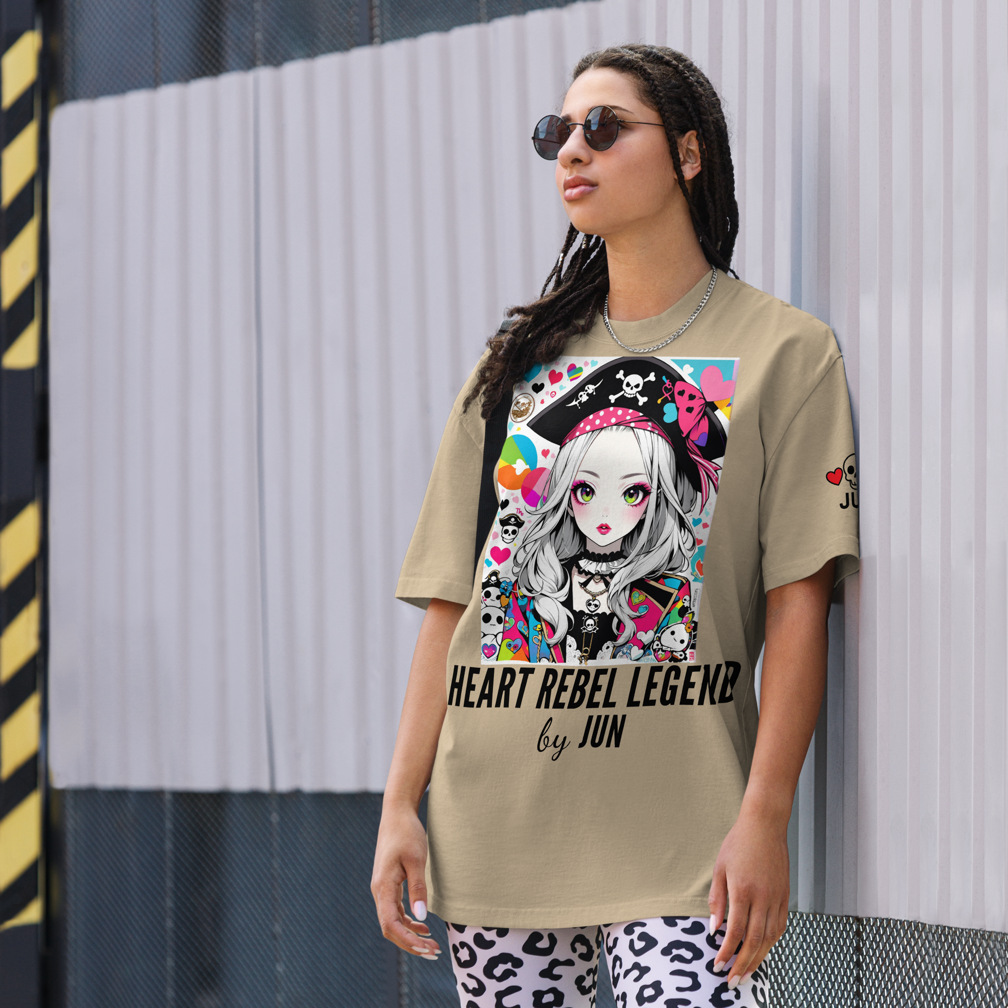 HEART REBEL LEGEND 01 Oversized Faded T-shirt 1