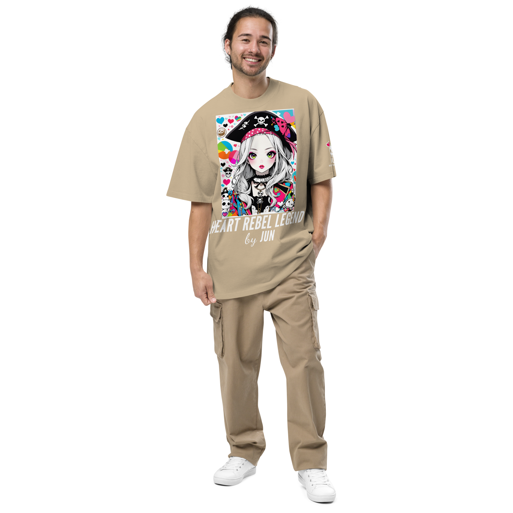 HEART REBEL LEGEND 01 Oversized Faded T-shirt 2