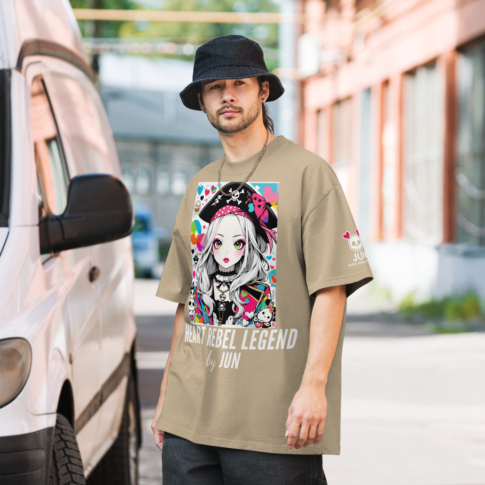 HEART REBEL LEGEND 01 Oversized Faded T-shirt 2