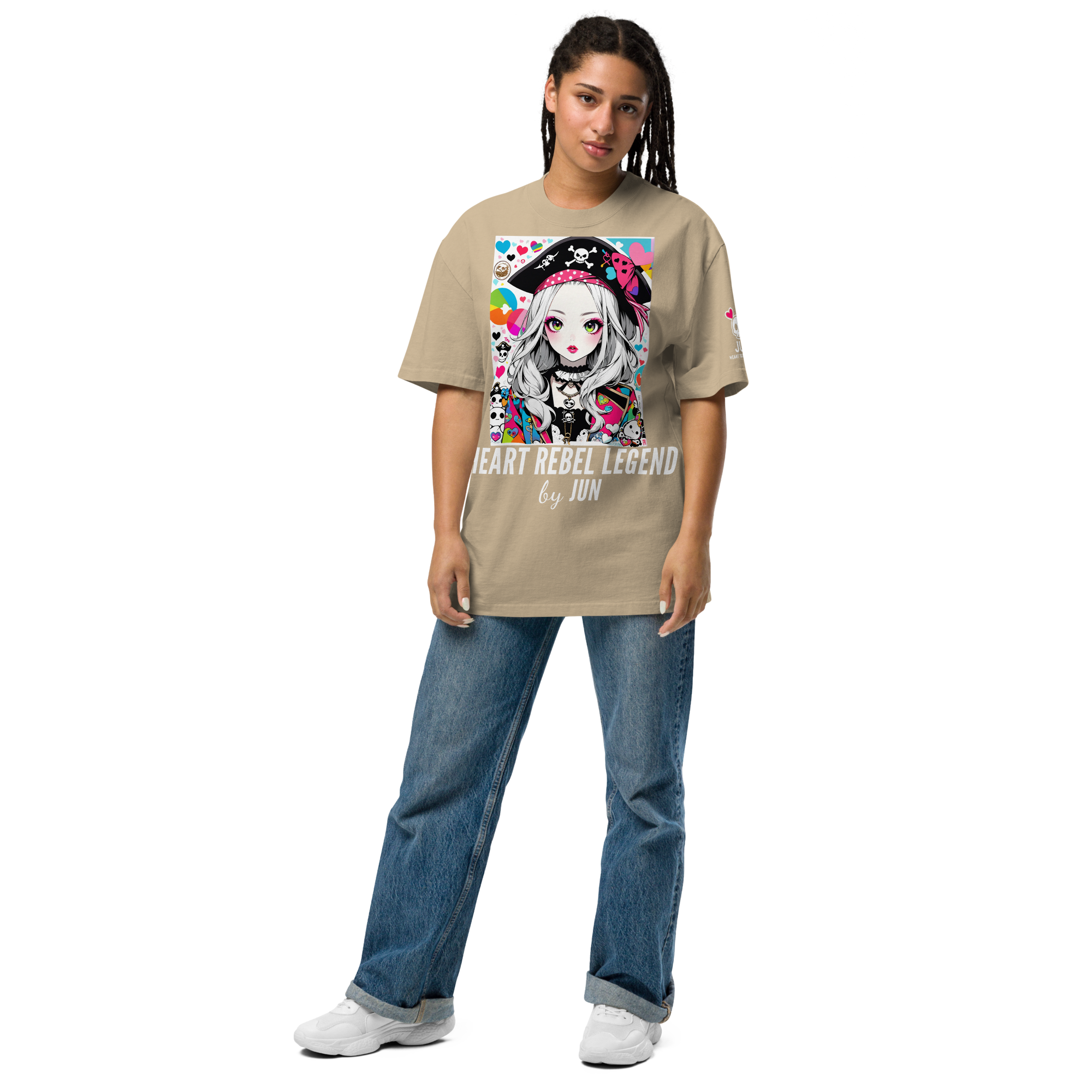 HEART REBEL LEGEND 01 Oversized Faded T-shirt 2