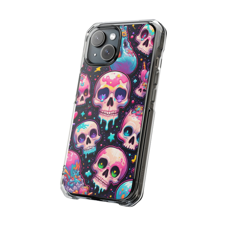 【MagSafe対応】クリアマグネットiPhoneケース｜キャンディギャラクシーKAWAIIスカル