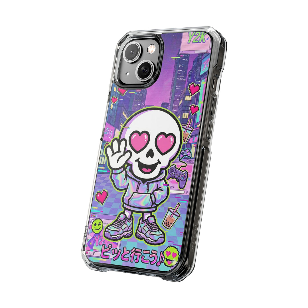 HEARTON 02 – Y2K Vaporwave City クリアマグネットスマホケース（MagSafe対応）