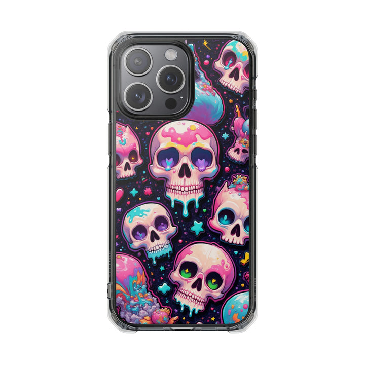 【MagSafe対応】クリアマグネットiPhoneケース｜キャンディギャラクシーKAWAIIスカル