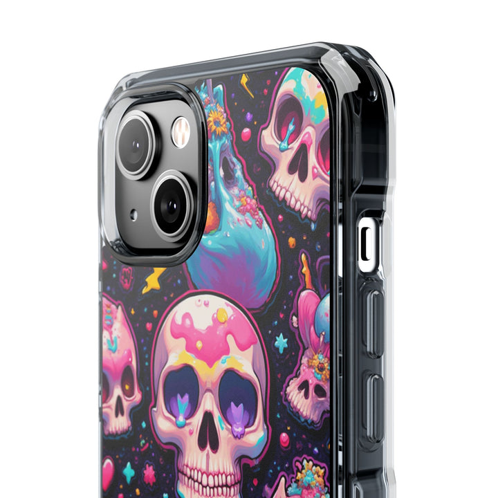 【MagSafe対応】クリアマグネットiPhoneケース｜キャンディギャラクシーKAWAIIスカル