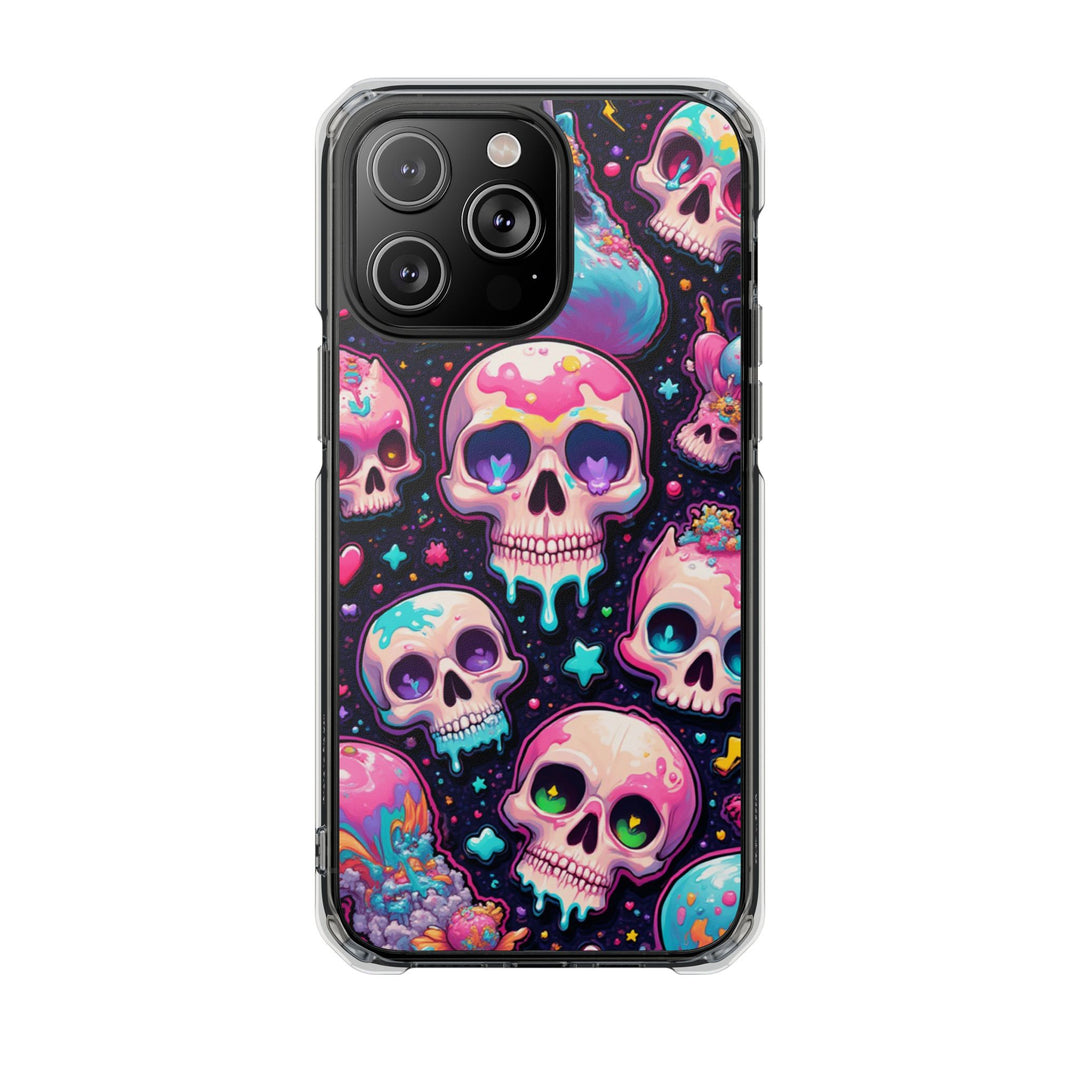 【MagSafe対応】クリアマグネットiPhoneケース｜キャンディギャラクシーKAWAIIスカル