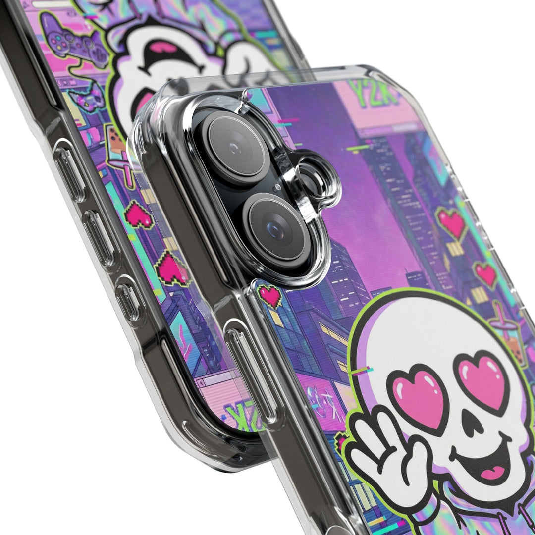HEARTON 02 – Y2K Vaporwave City クリアマグネットスマホケース（MagSafe対応）