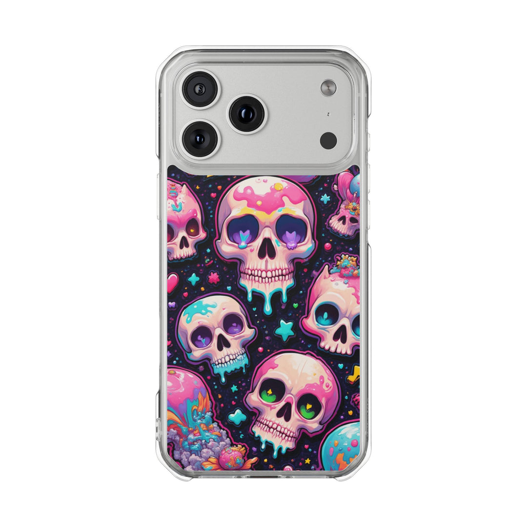【MagSafe対応】クリアマグネットiPhoneケース｜キャンディギャラクシーKAWAIIスカル