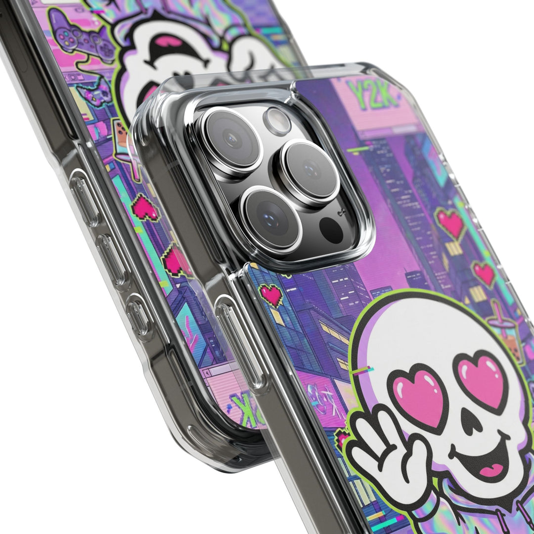 HEARTON 02 – Y2K Vaporwave City クリアマグネットスマホケース（MagSafe対応）