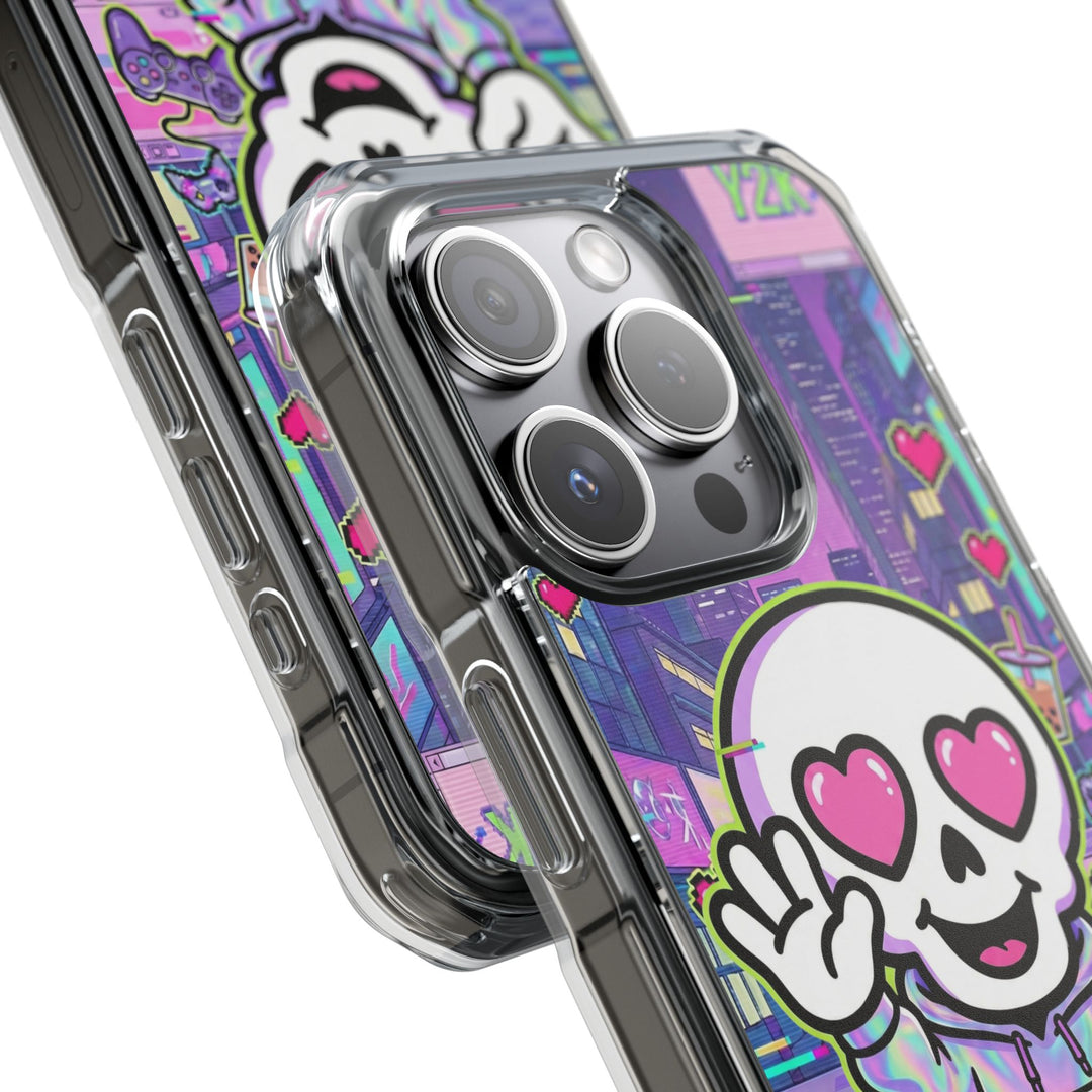 HEARTON 02 – Y2K Vaporwave City クリアマグネットスマホケース（MagSafe対応）