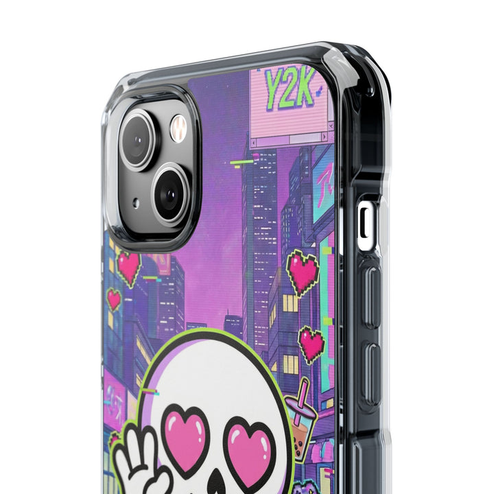 HEARTON 02 – Y2K Vaporwave City クリアマグネットスマホケース（MagSafe対応）